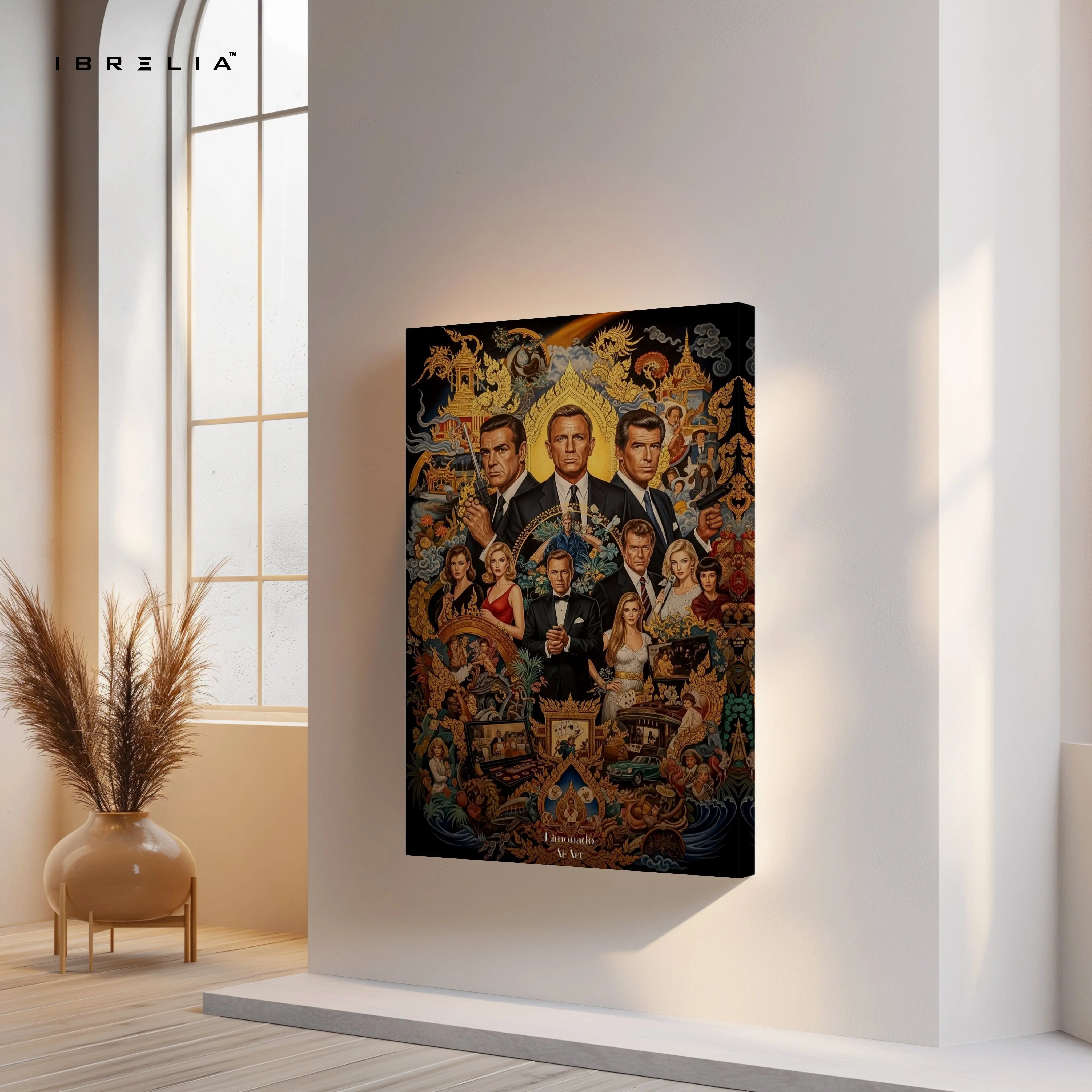 James Bond Legacy Collage – 007 Cinematic 4K Ultra Wrap Frame Wall Art in Pakistan | IBRELIA™ IBRELIA