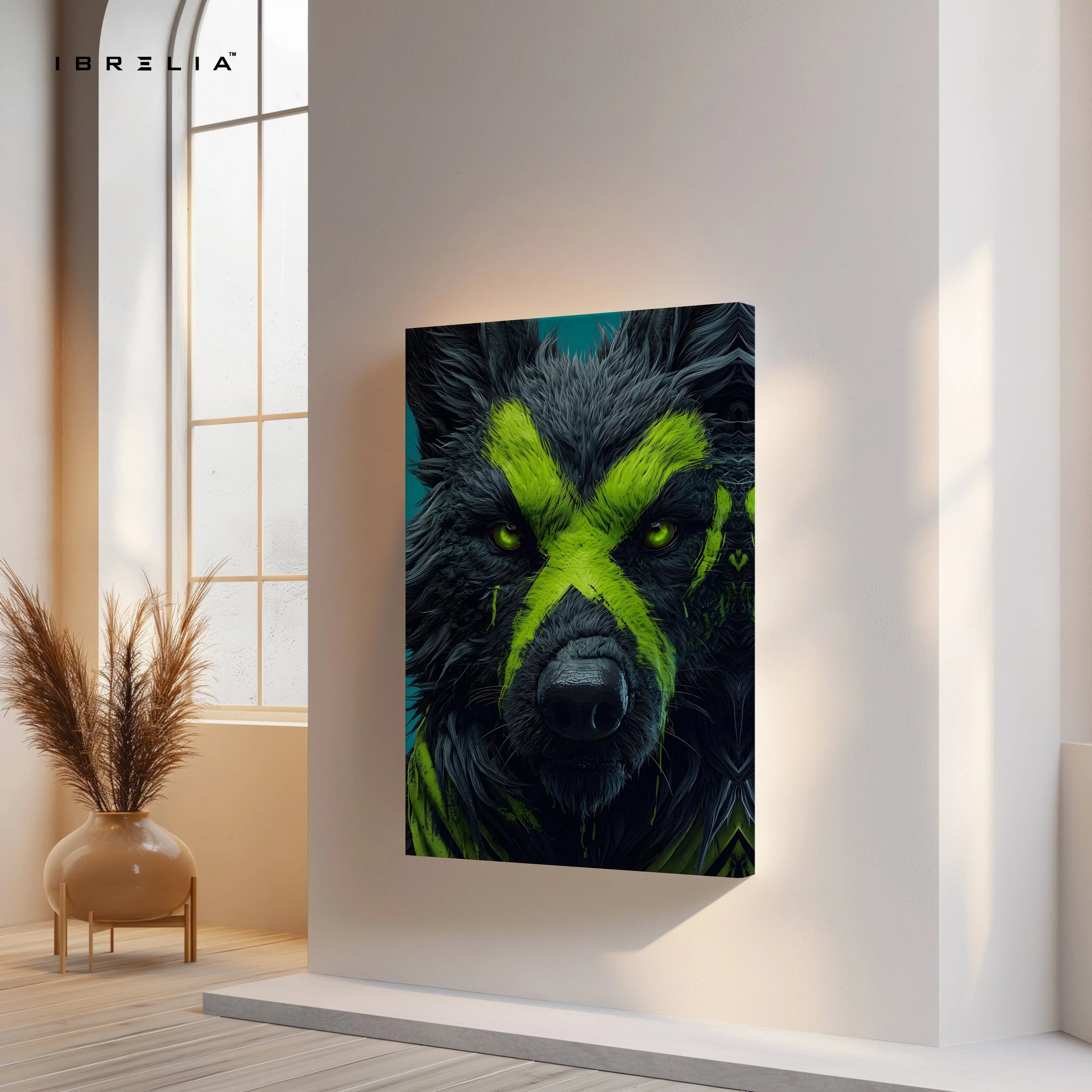 Neon Wolf X Mark Pop Art – 4K Ultra Wrap Frame Wall Art in Pakistan | IBRELIA™ IBRELIA
