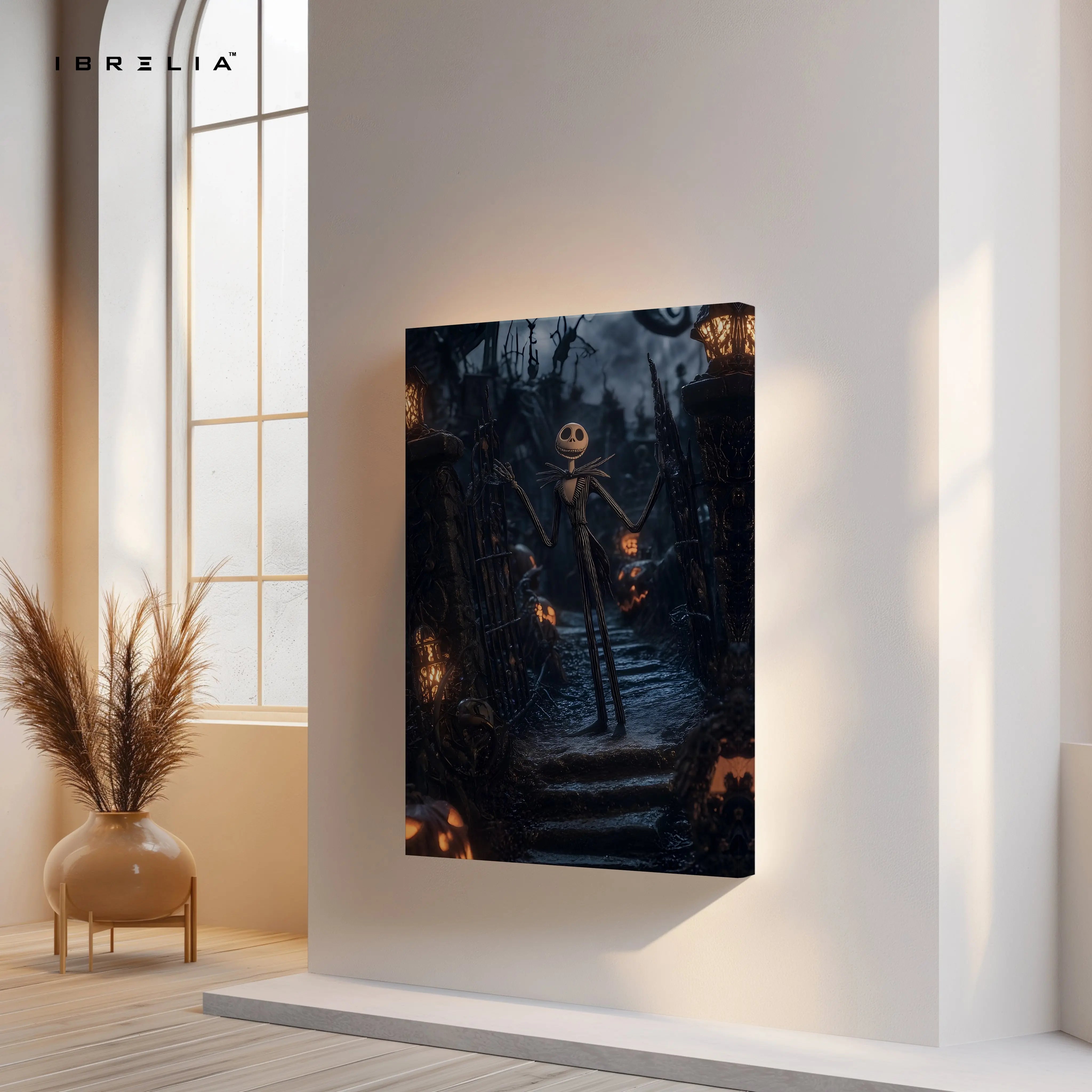 Pumpkin King Night Walk – Dark Fantasy Halloween Art | 4K Ultra Wrap Frame Wall Art in Pakistan | IBRELIA™ IBRELIA