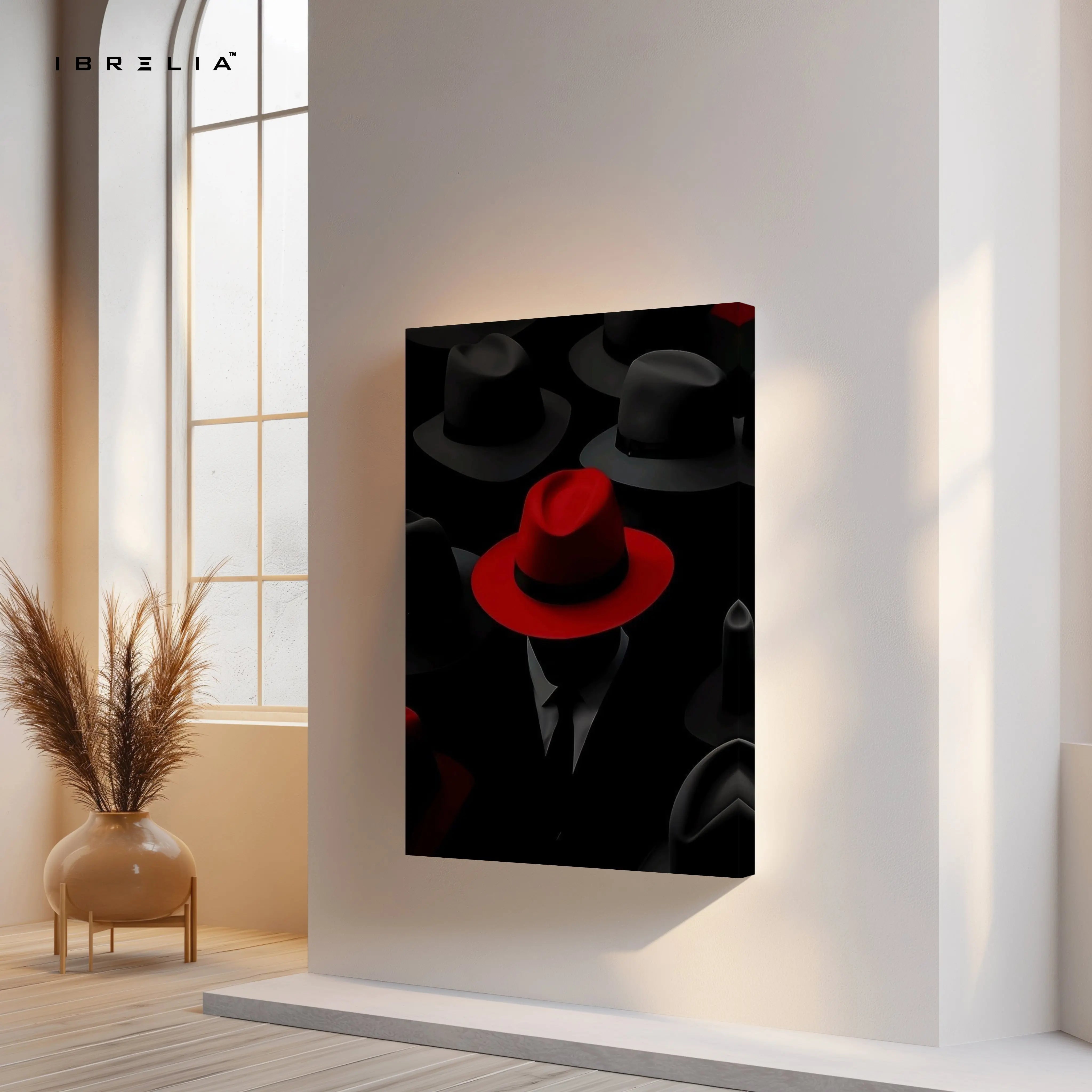The Red Hat Statement – 4K Ultra Wrap Frame Wall Art in Pakistan | IBRELIA™ IBRELIA