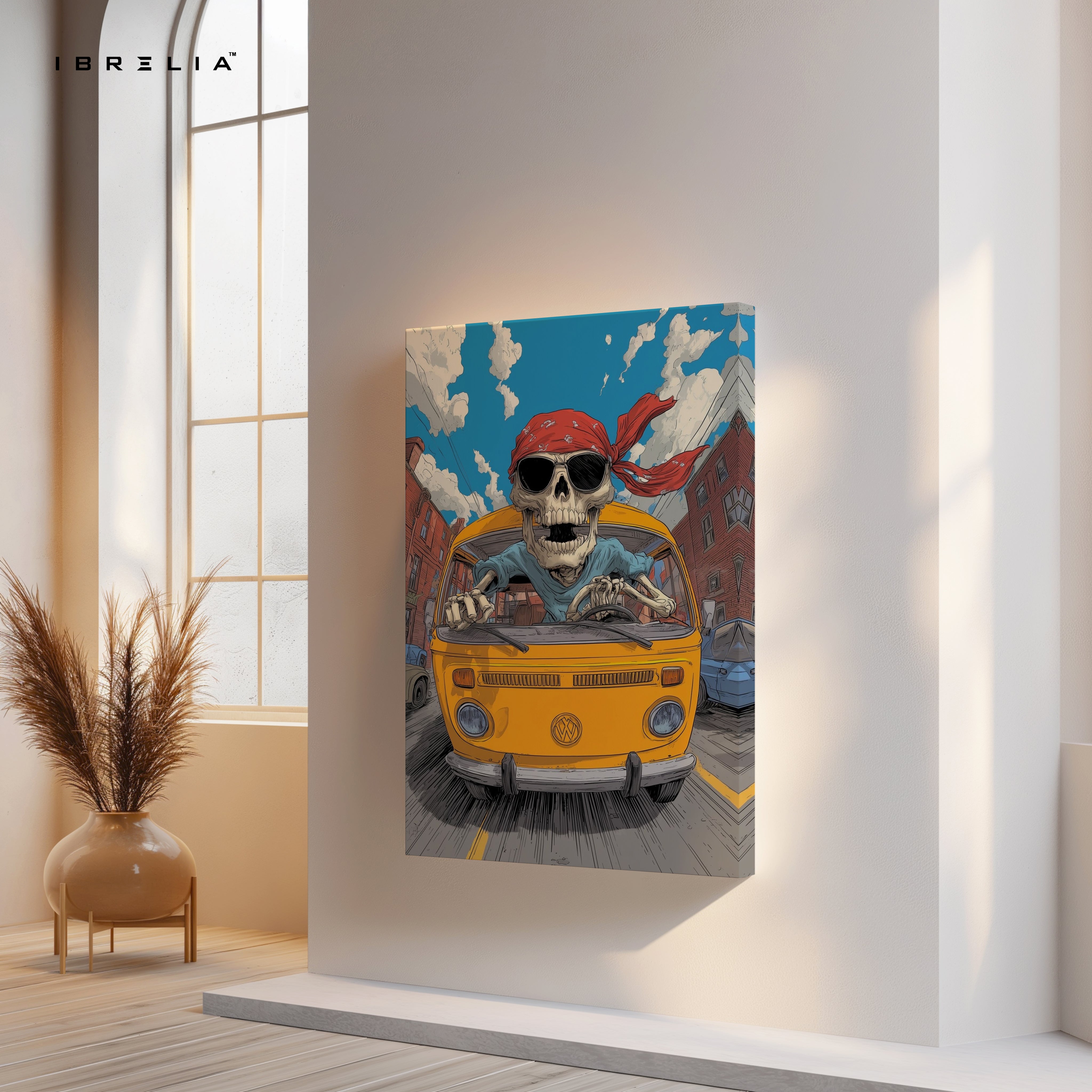 Skeleton Driver Van Art – 4K Ultra Wrap Frame Wall Art in Pakistan | IBRELIA™