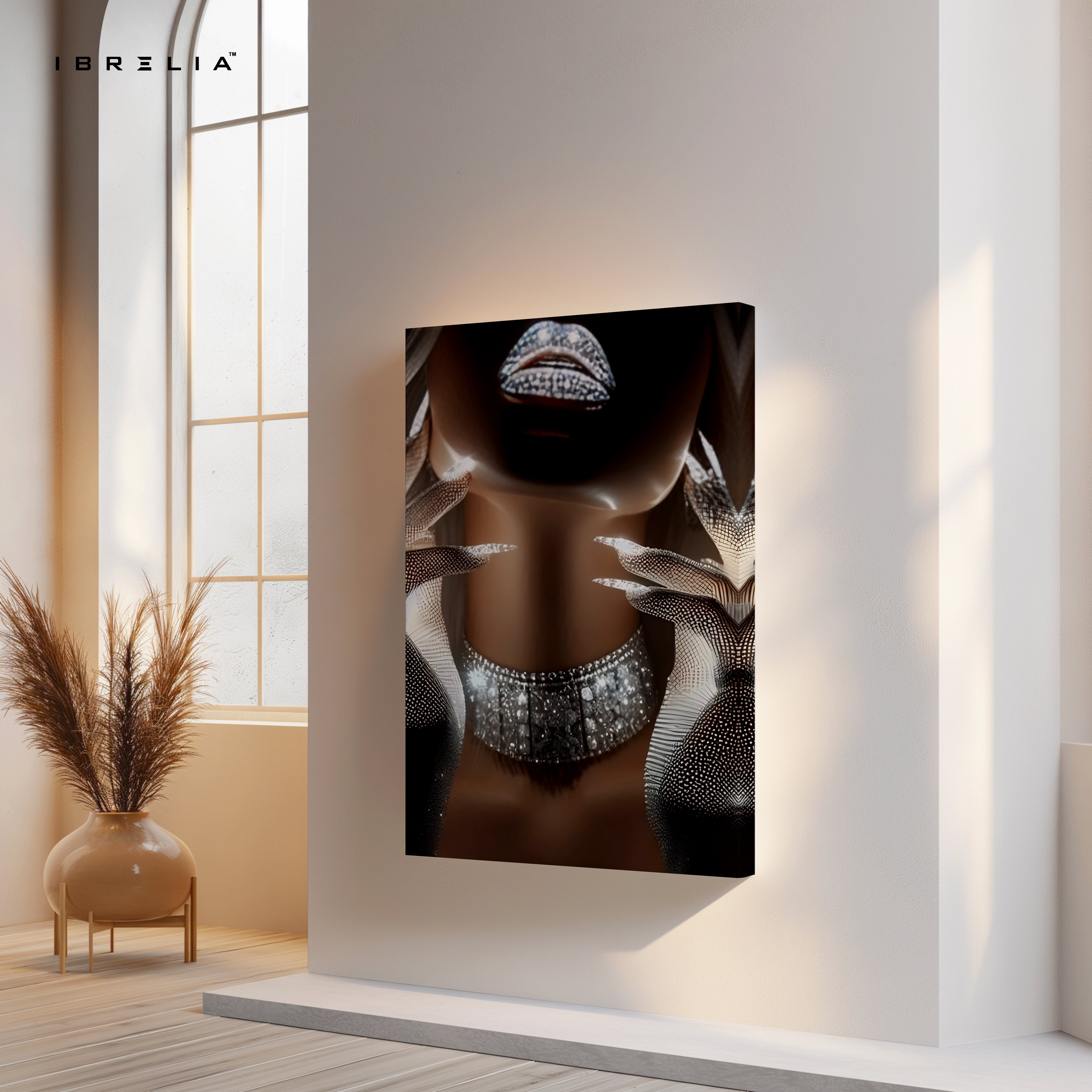 Velvet Noir Elegance – Abstract Feminine Luxury Art | 4K Ultra Wrap Frame Wall Art in Pakistan | IBRELIA™