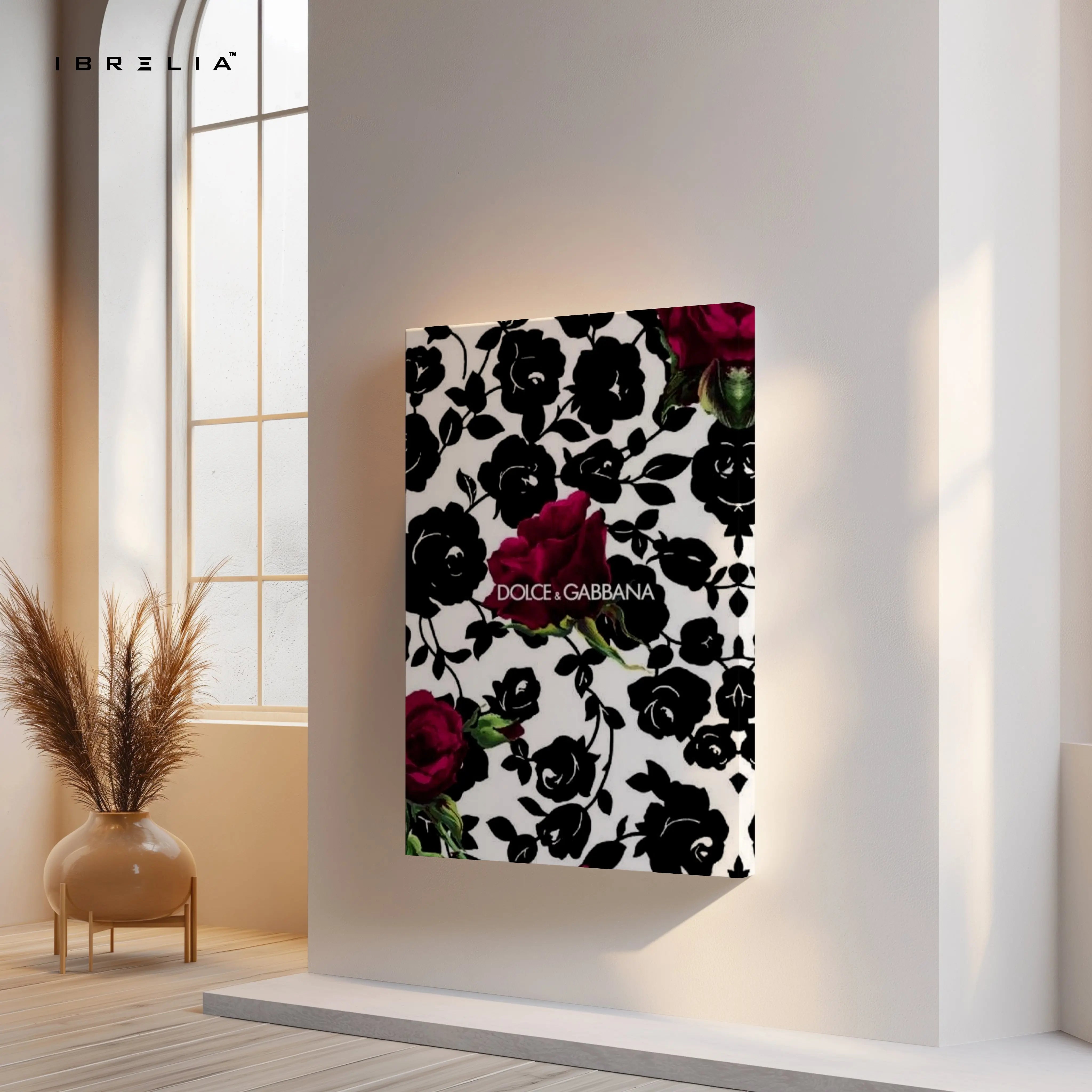 Luxury Rose Noir Pattern Art – Designer-Inspired Floral Wall Art | 4K Ultra Wrap Frame Wall Art in Pakistan | IBRELIA™ IBRELIA