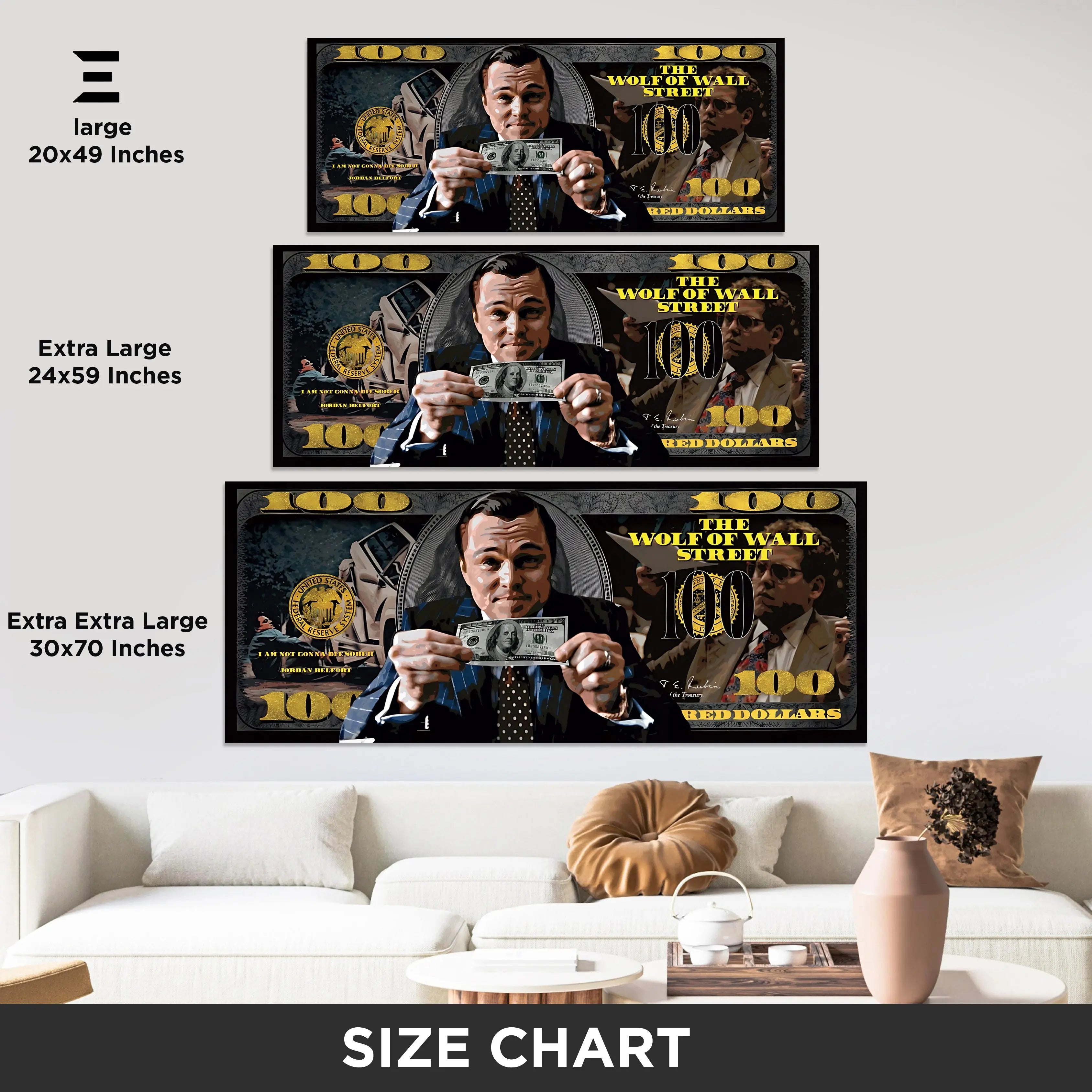 Ultra Wide Wall Art – The Wolf of Wall Street Dollar Edition | IBRELIA™ IBRELIA