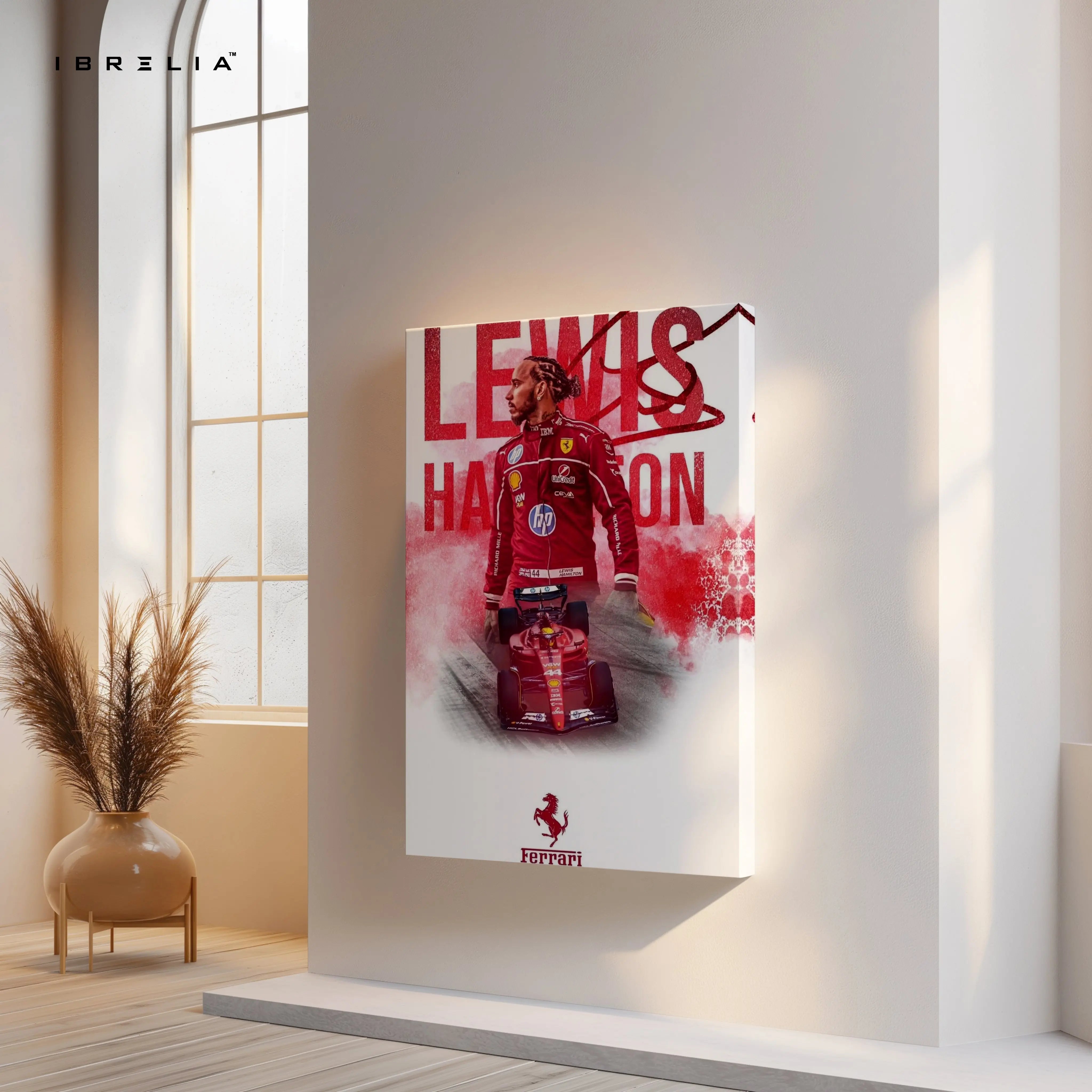 Lewis Hamilton Ferrari Legacy Wall Art – Formula 1 Racing Canvas Frame Pakistan | F1 Champion Poster | IBRELIA™ IBRELIA
