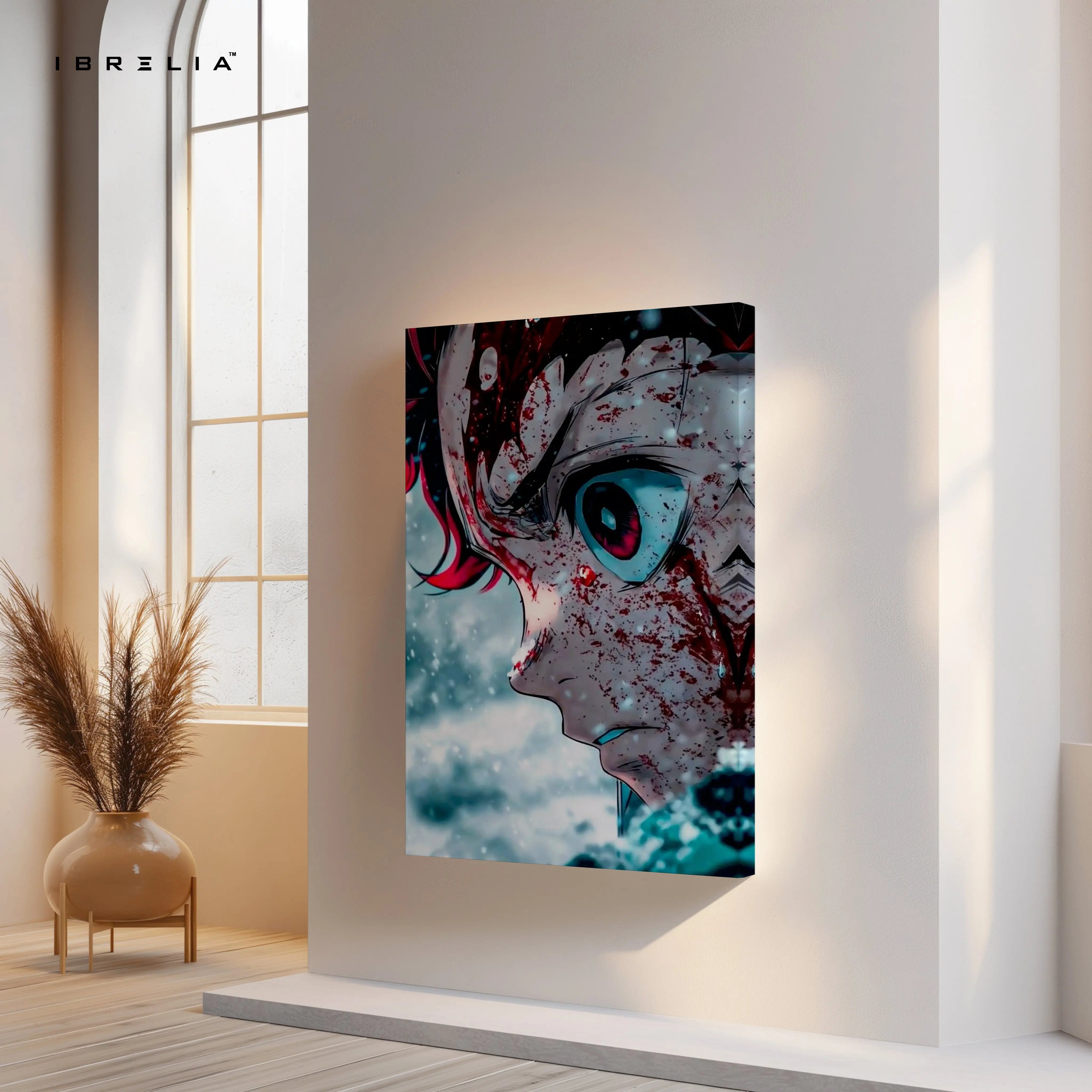 Anime Intense Eye Wall Art – Dark Aesthetic Manga Canvas Frame | Dramatic Character Poster Pakistan | IBRELIA™ IBRELIA