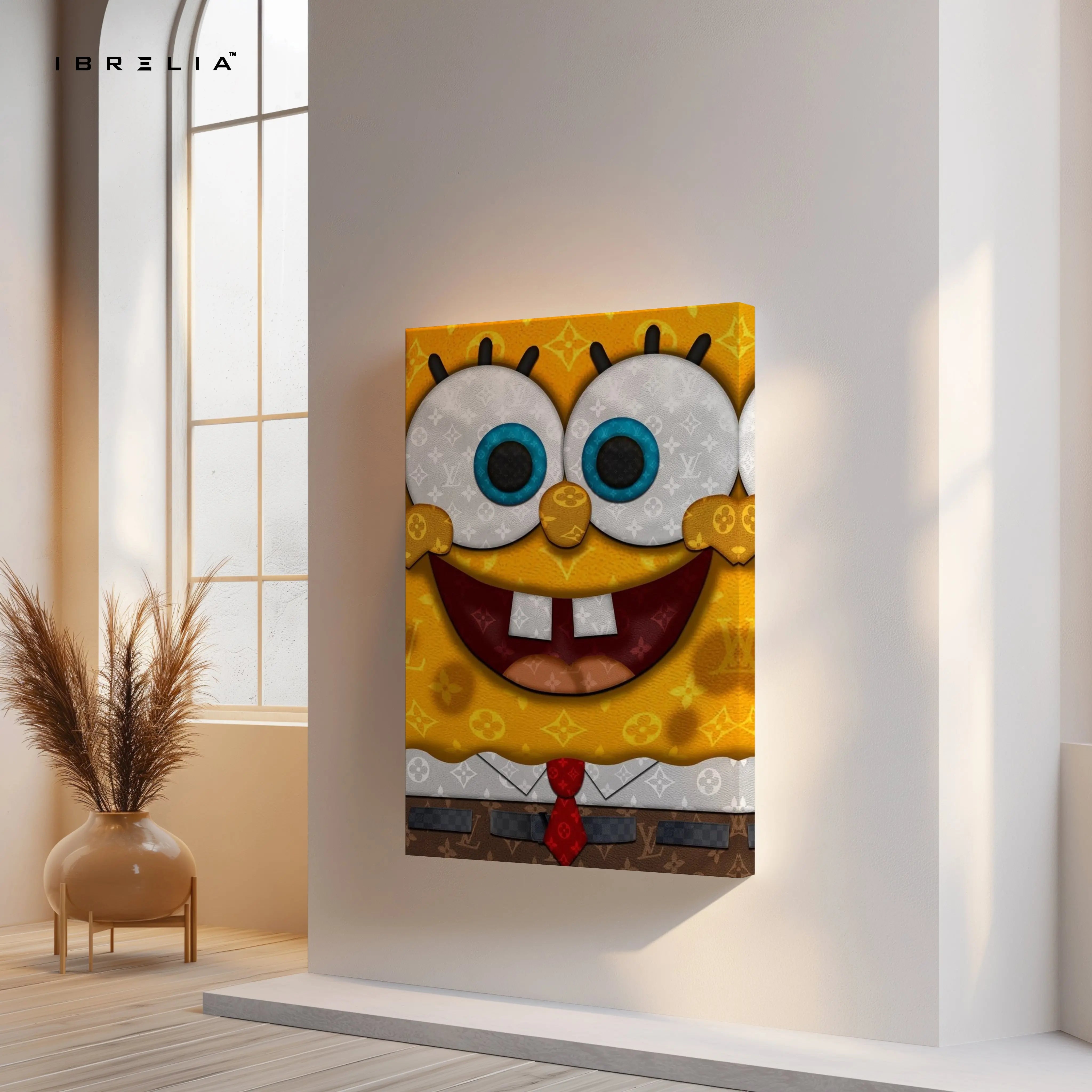 Louis Vuitton x SpongeBob Wall Art – Luxury Cartoon Canvas Frame | Designer Pop Art Poster Pakistan | IBRELIA™ IBRELIA