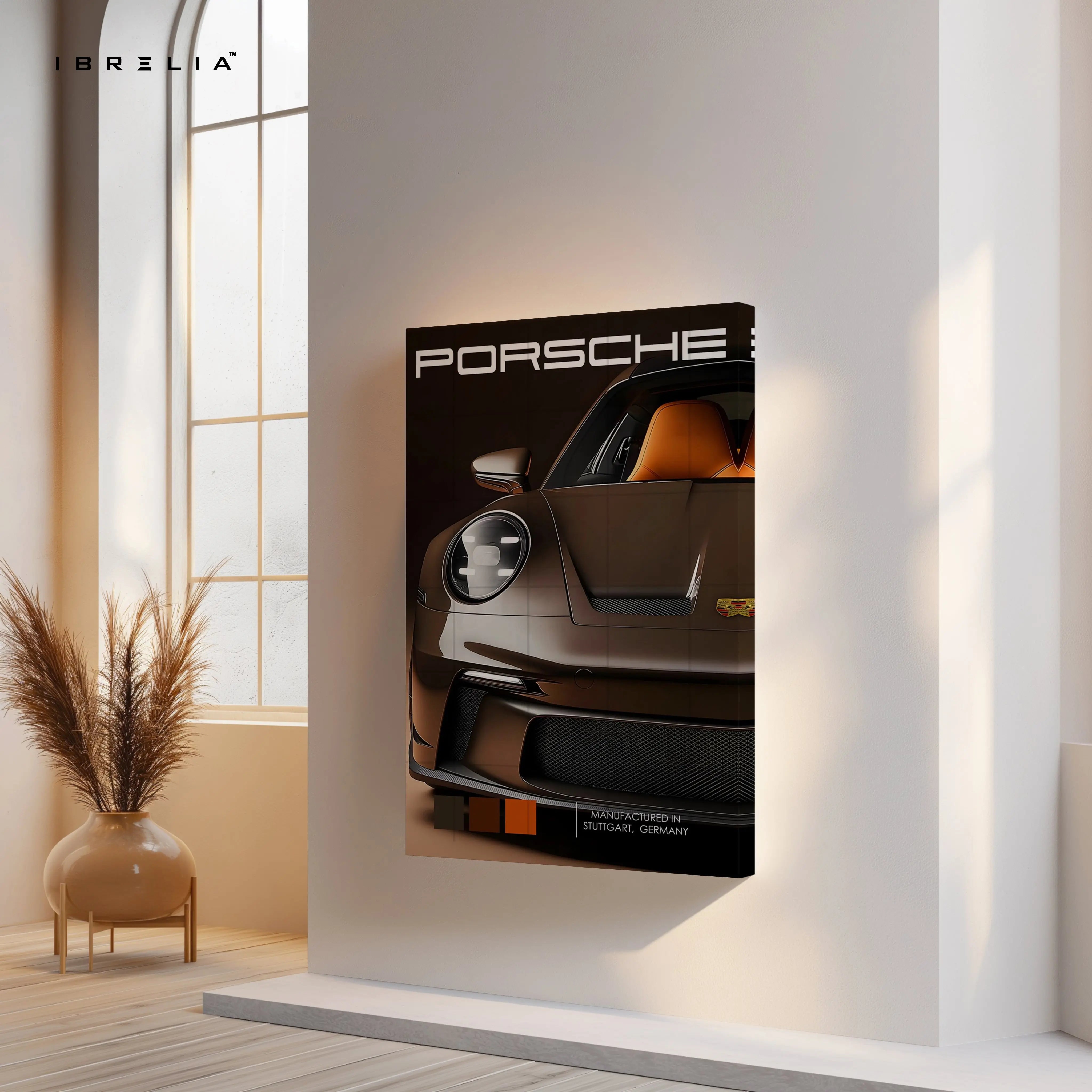 Porsche GT3 Elegance Art – Luxury Supercar Front Detail Wall Art | 4K Ultra Wrap Frame Wall Art in Pakistan | IBRELIA™ IBRELIA