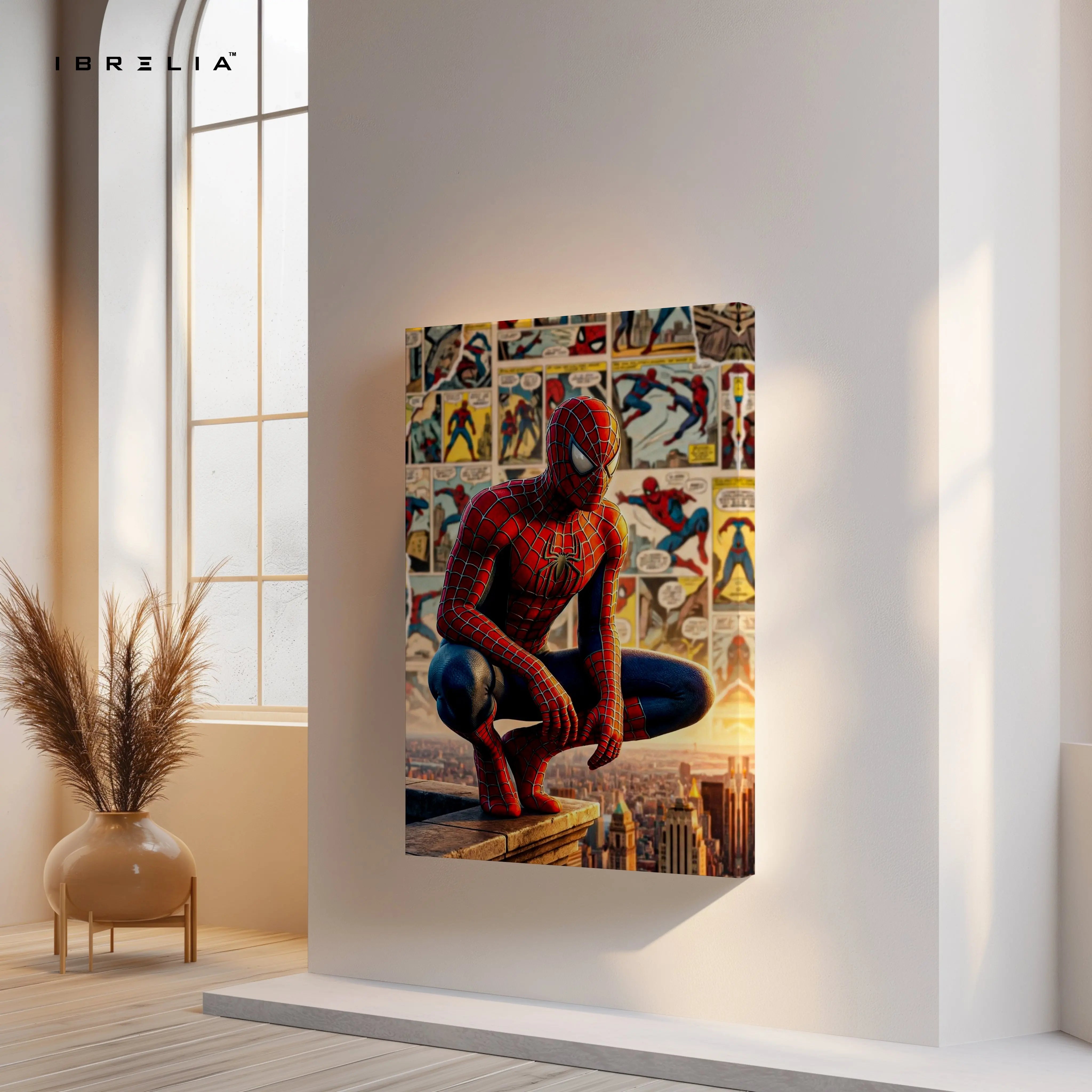 Spider-Man City Wall Art – Marvel Superhero Canvas Frame | Spider-Man Poster Pakistan | IBRELIA™ IBRELIA