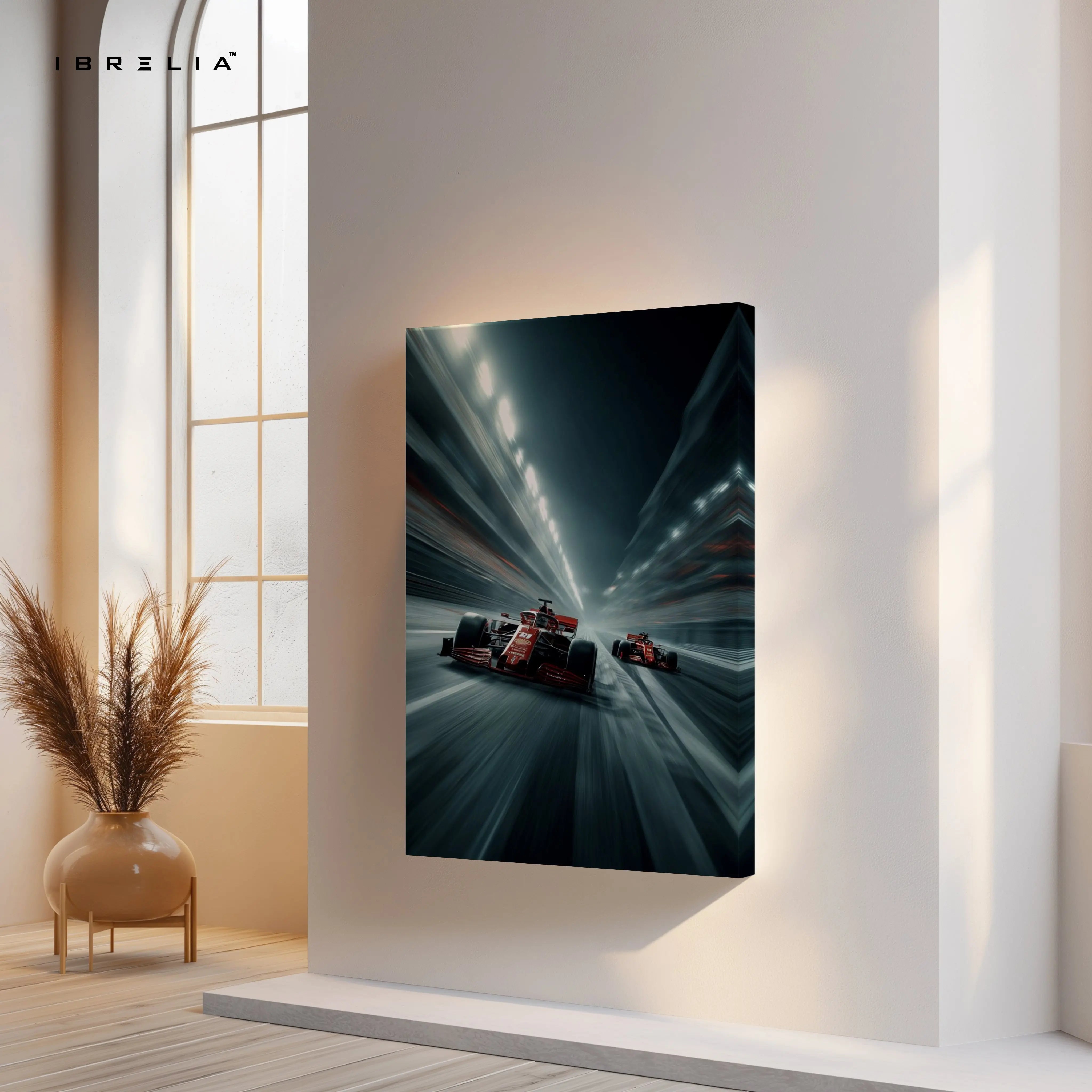 Ferrari F1 Speed Motion Wall Art – High Velocity Racing Canvas Frame Pakistan | Formula Racing Poster | IBRELIA™ IBRELIA
