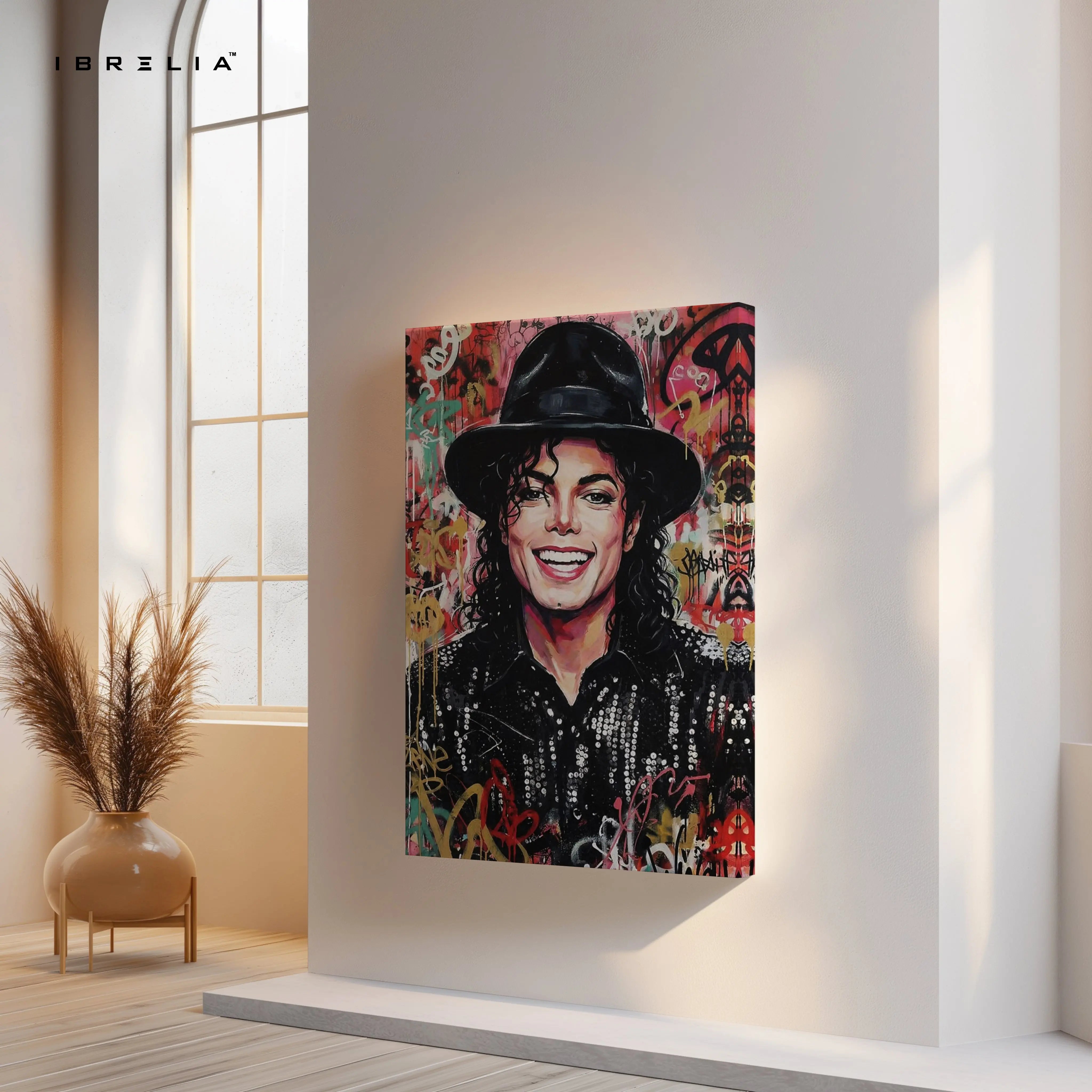 Pop Art Music Icon Wall Art – Graffiti Style Celebrity Canvas Frame | Urban Street Art Poster Pakistan | IBRELIA™ IBRELIA