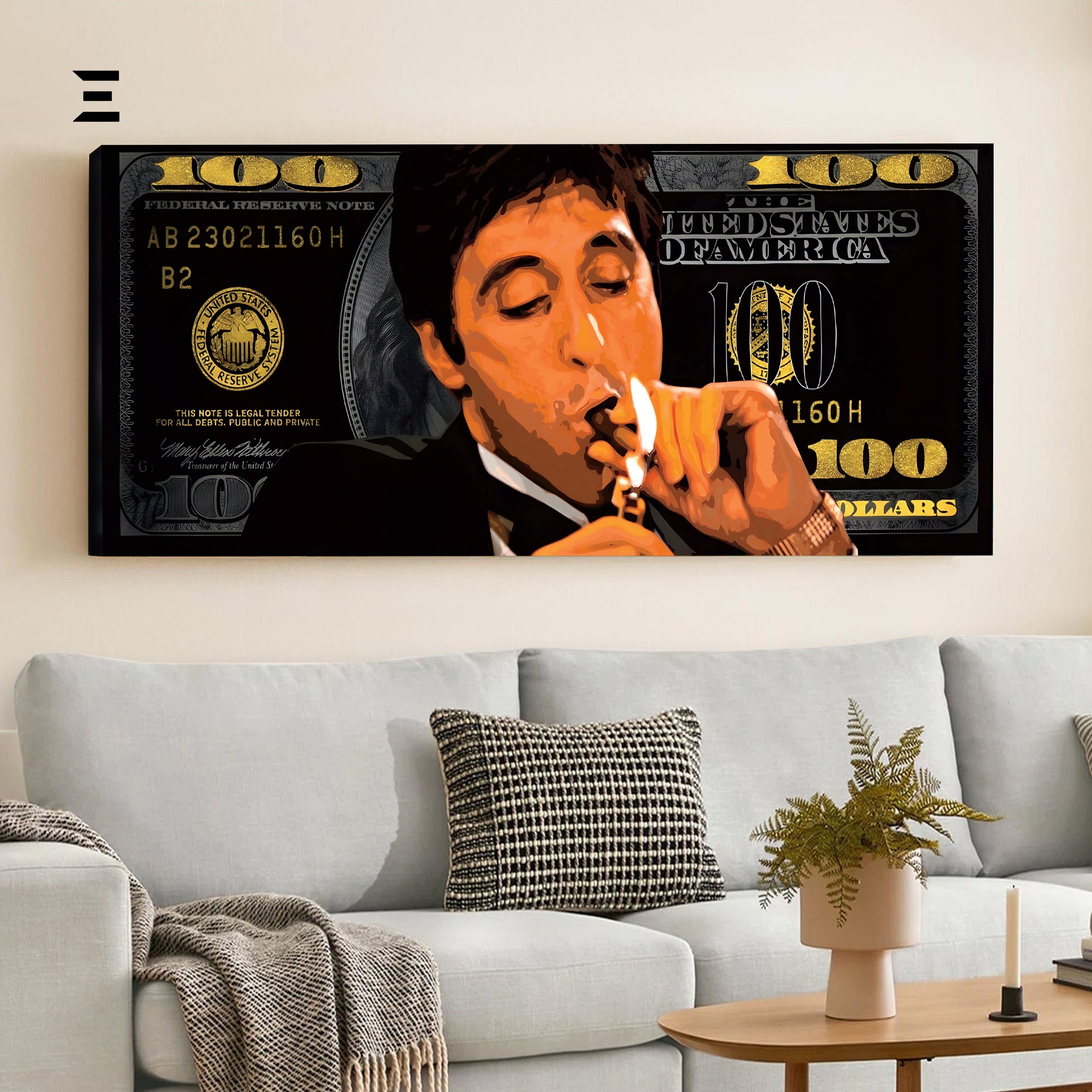 Ultra Wide Wall Art – Scarface Money Flame Edition | IBRELIA™