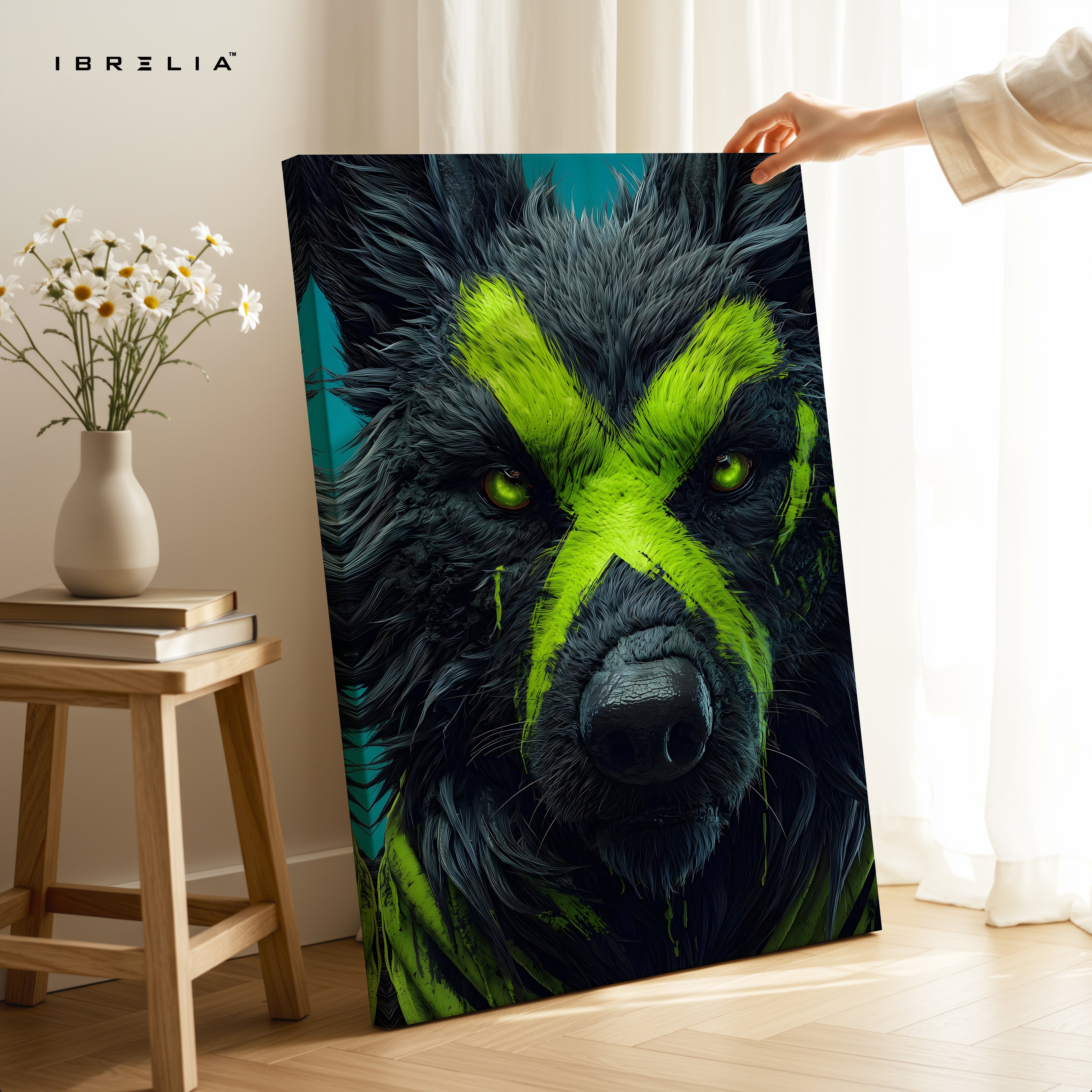 Neon Wolf X Mark Pop Art – 4K Ultra Wrap Frame Wall Art in Pakistan | IBRELIA™
