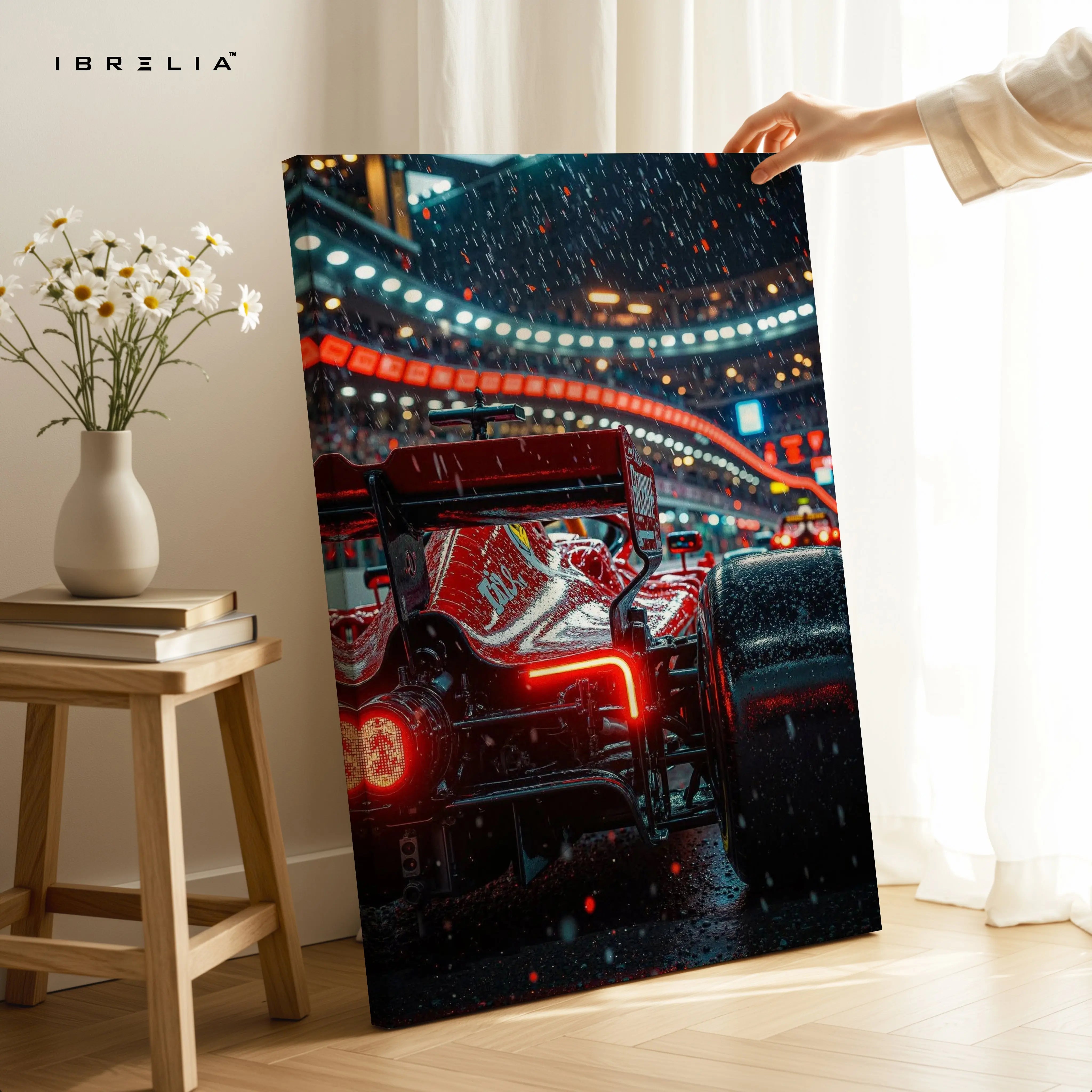 Formula 1 Night Race Rear View Art – 4K Ultra Wrap Frame Wall Art in Pakistan | IBRELIA™ IBRELIA