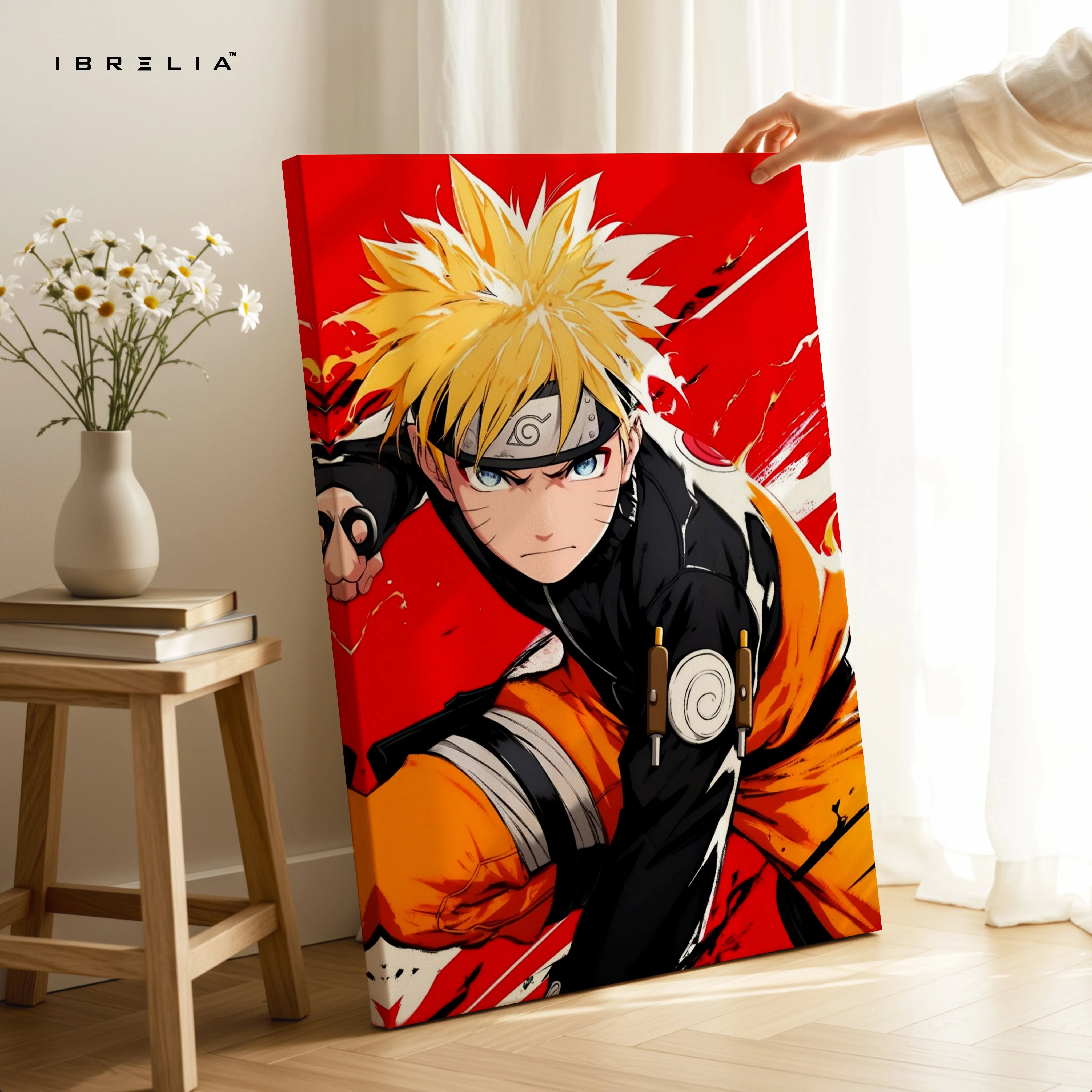 Naruto Action Wall Art – Anime Battle Canvas Frame | Naruto Uzumaki Poster Pakistan | IBRELIA™ IBRELIA