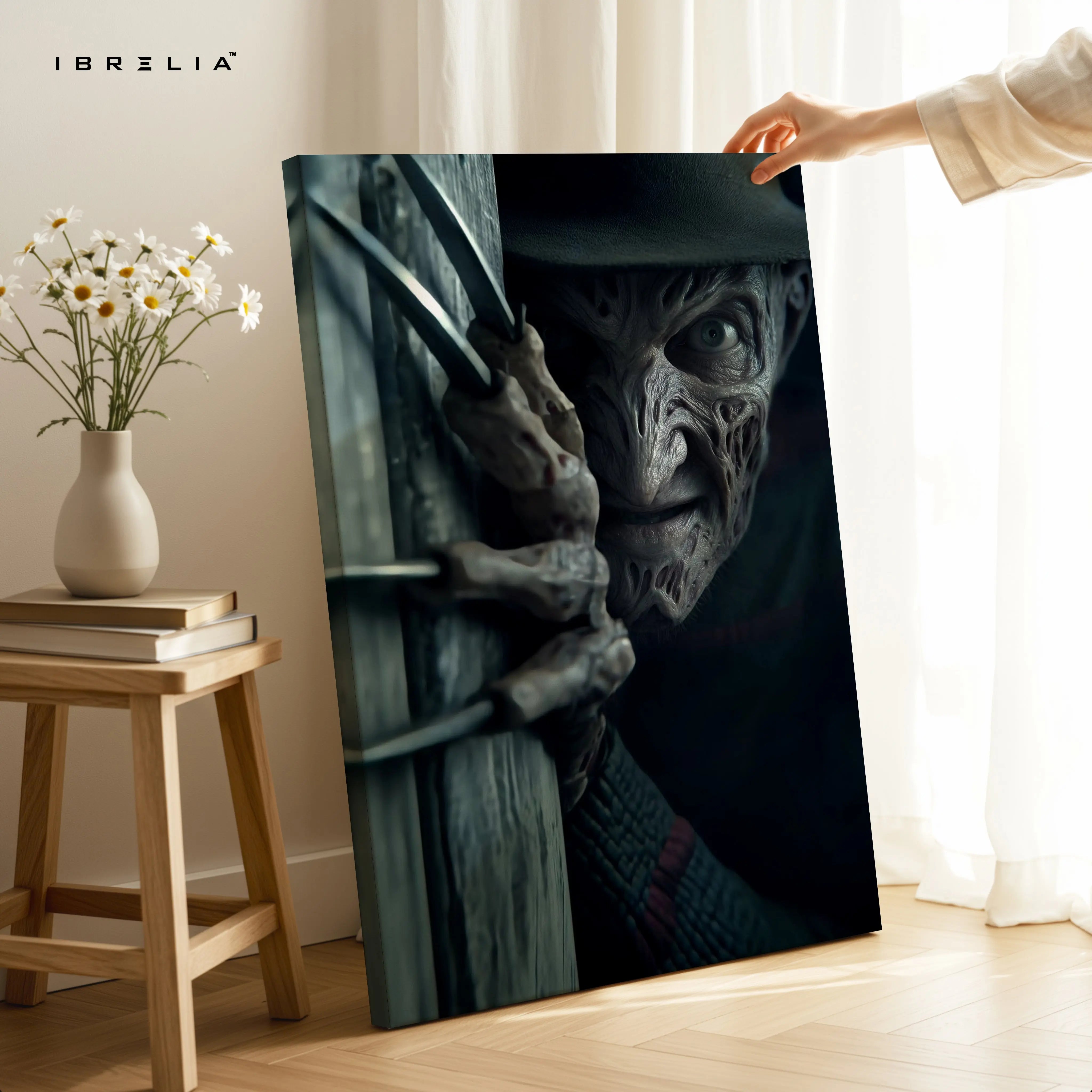 Shadow Claw Watcher – Dark Cinematic Horror Art | 4K Ultra Wrap Frame Wall Art in Pakistan | IBRELIA™ IBRELIA