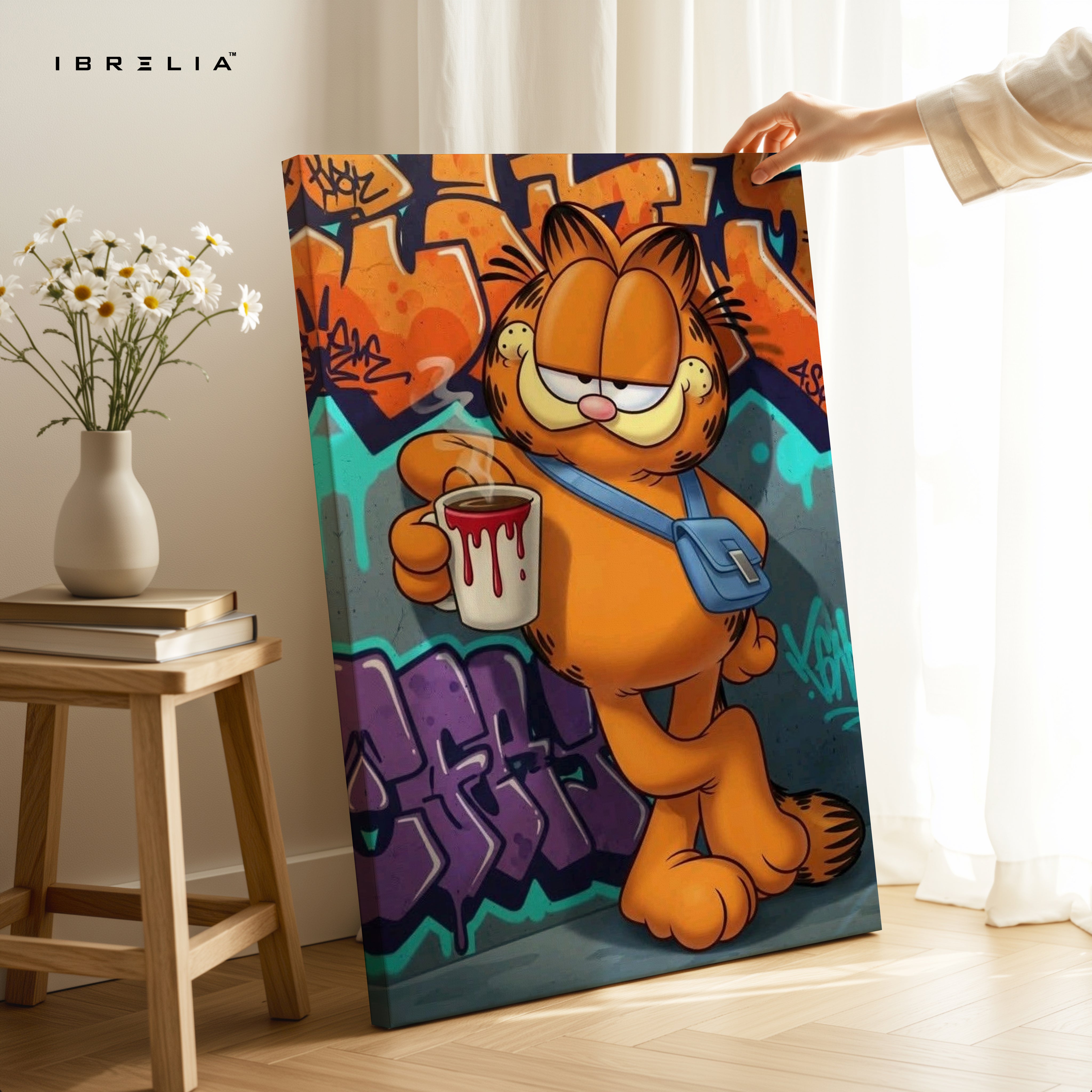 Urban Garfield Graffiti Art – 4K Ultra Wrap Frame Wall Art in Pakistan | IBRELIA™