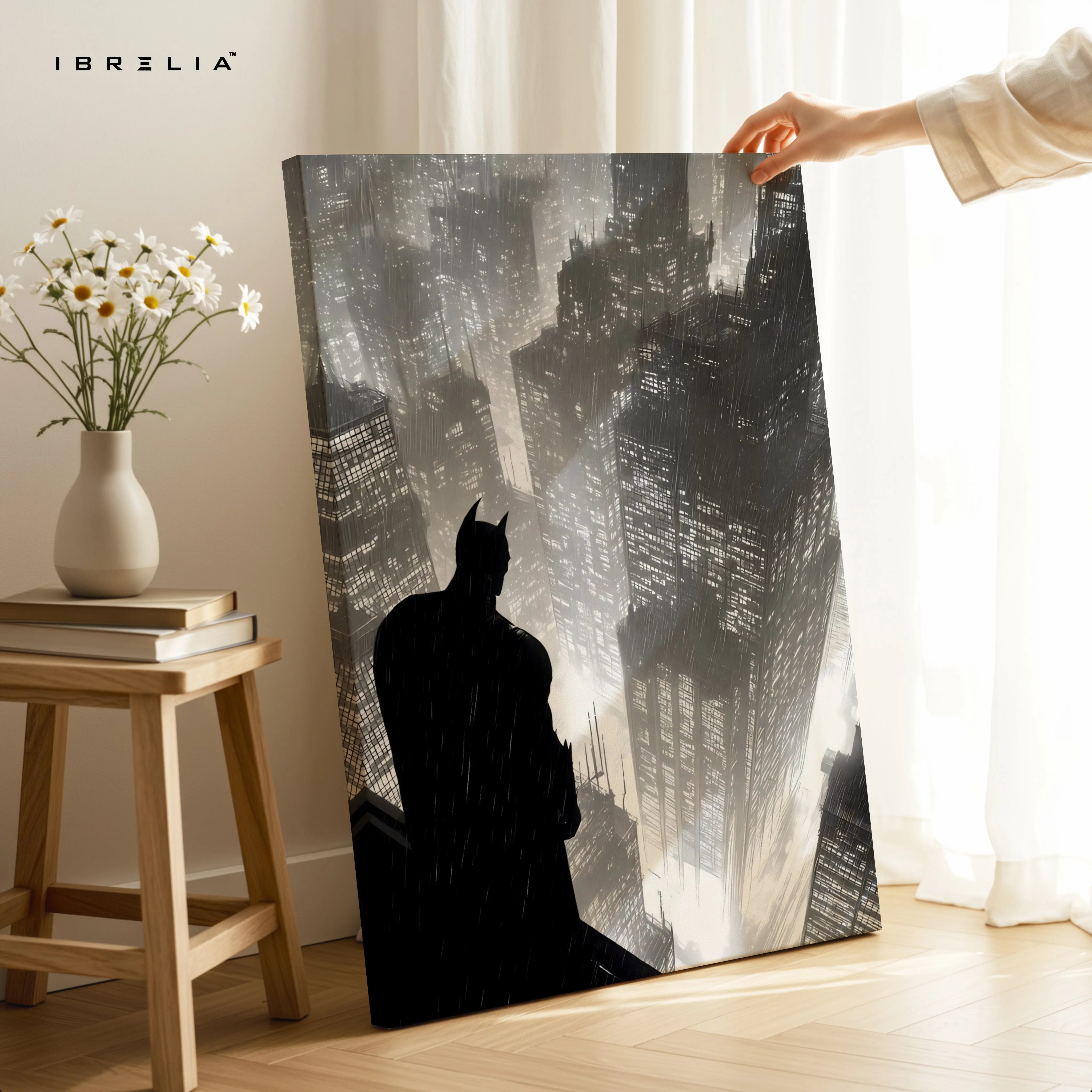Midnight Vigil Silhouette – Dark Cinematic Cityscape Art | 4K Ultra Wrap Frame Wall Art in Pakistan | IBRELIA™ IBRELIA