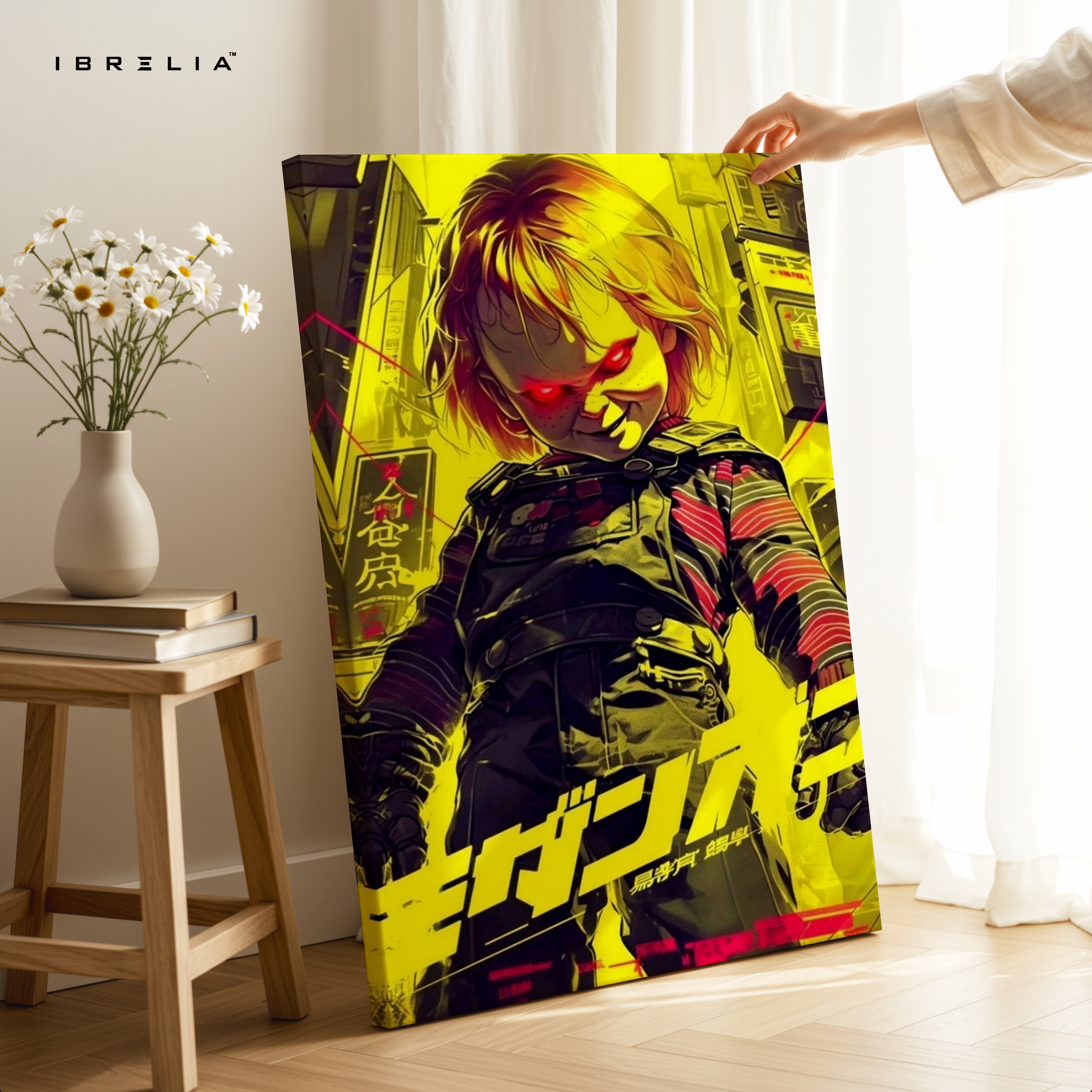 Cyberpunk Chucky Art – Neon Horror 4K Ultra Wrap Frame Wall Art in Pakistan | IBRELIA™