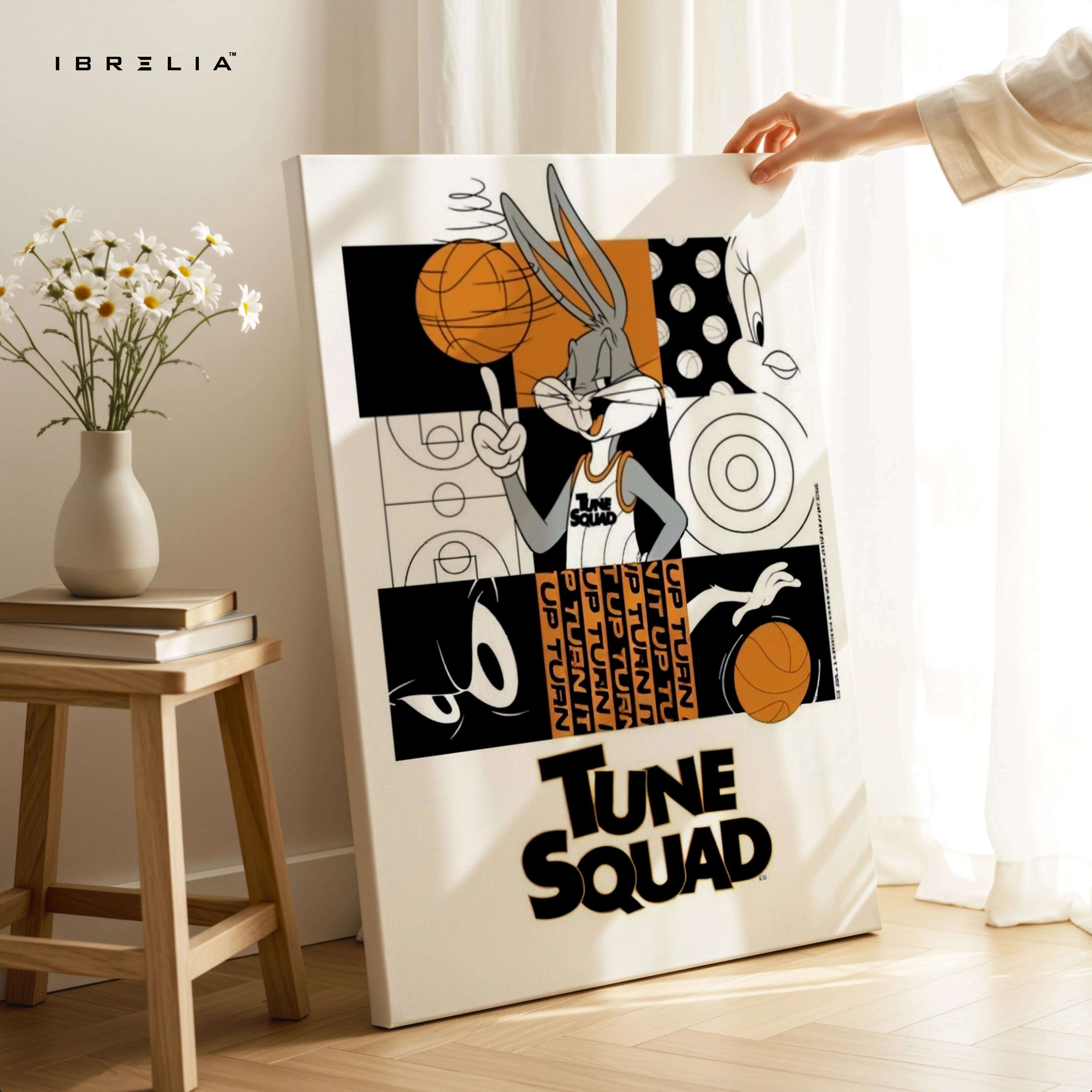 Tune Squad Basketball Pop Art – Iconic Cartoon Sports Wall Art | 4K Ultra Wrap Frame Wall Art in Pakistan | IBRELIA™ IBRELIA