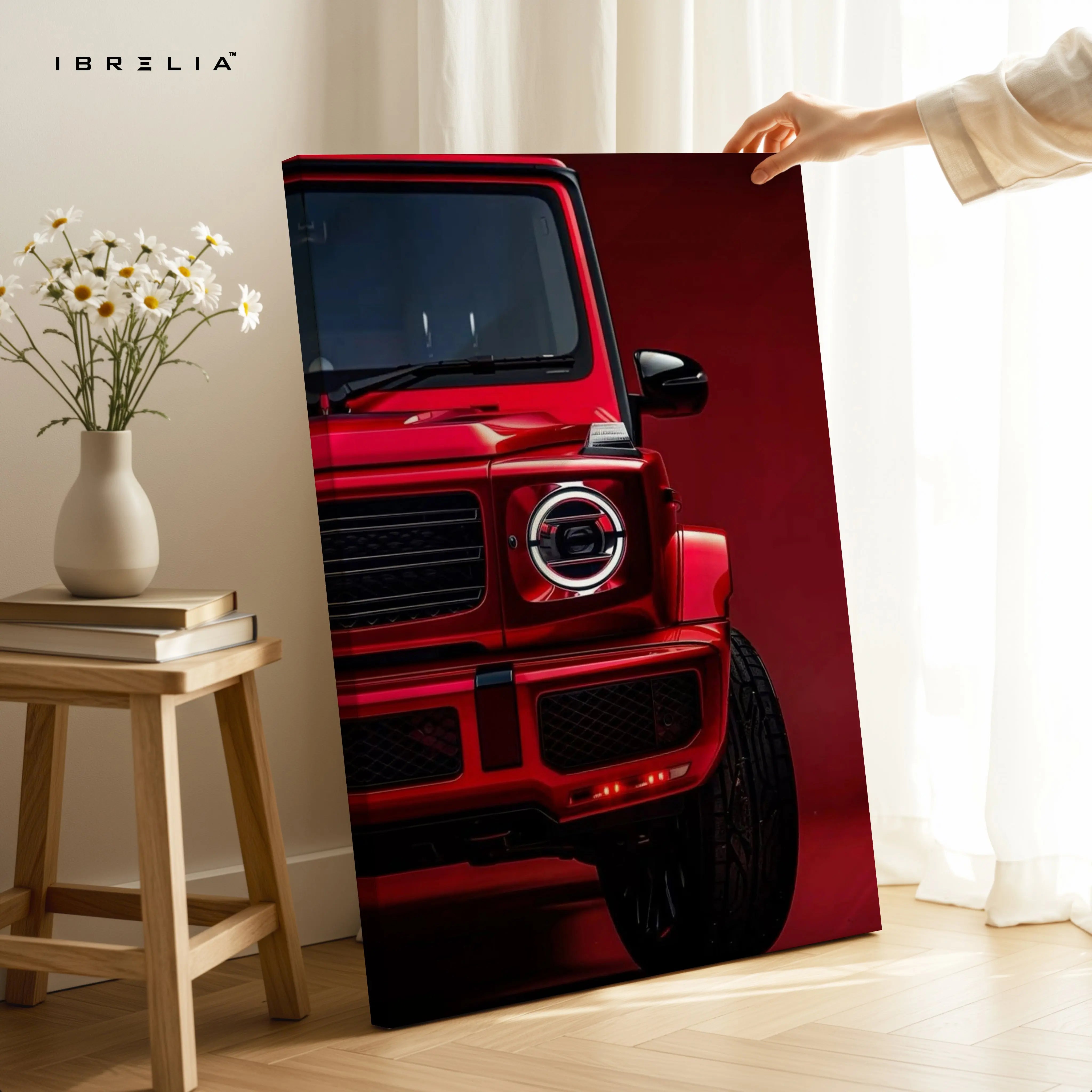 Red Beast Luxury SUV Art – 4K Ultra Wrap Frame Wall Art in Pakistan | IBRELIA™ IBRELIA