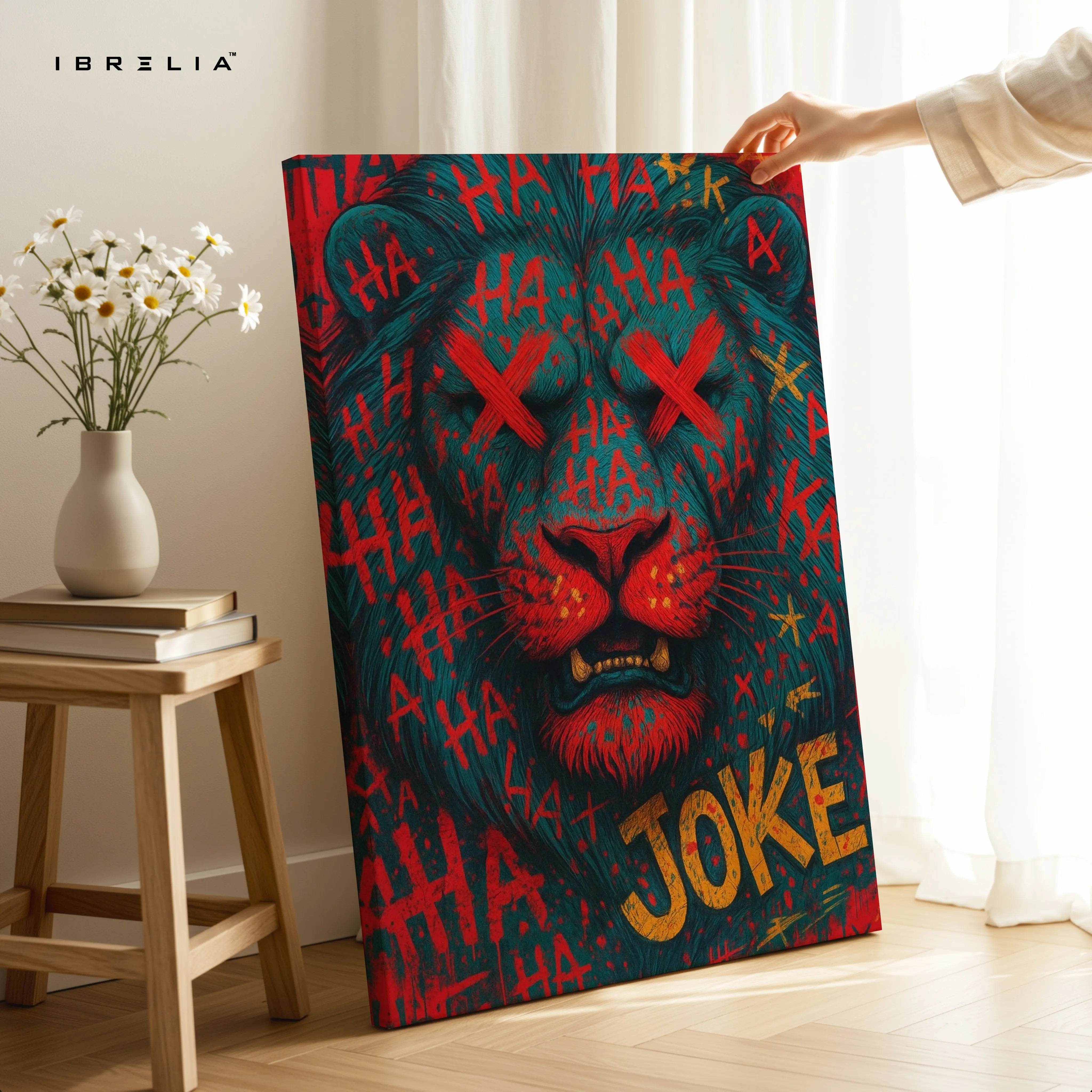 Joke Lion Graffiti Pop Art – 4K Ultra Wrap Frame Wall Art in Pakistan | IBRELIA™ IBRELIA