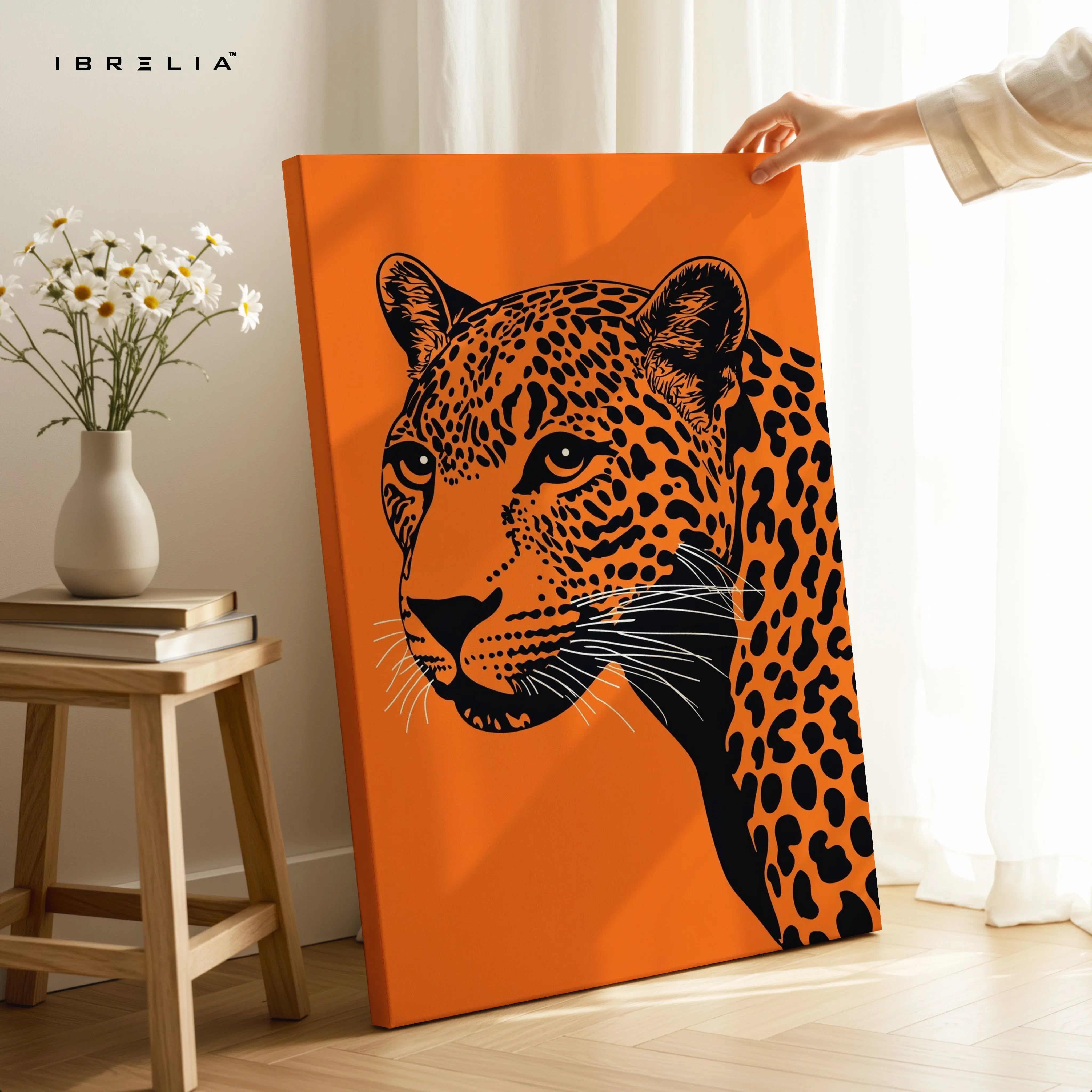 Majestic Leopard Minimal Art – 4K Ultra Wrap Frame Wall Art in Pakistan | IBRELIA™ IBRELIA