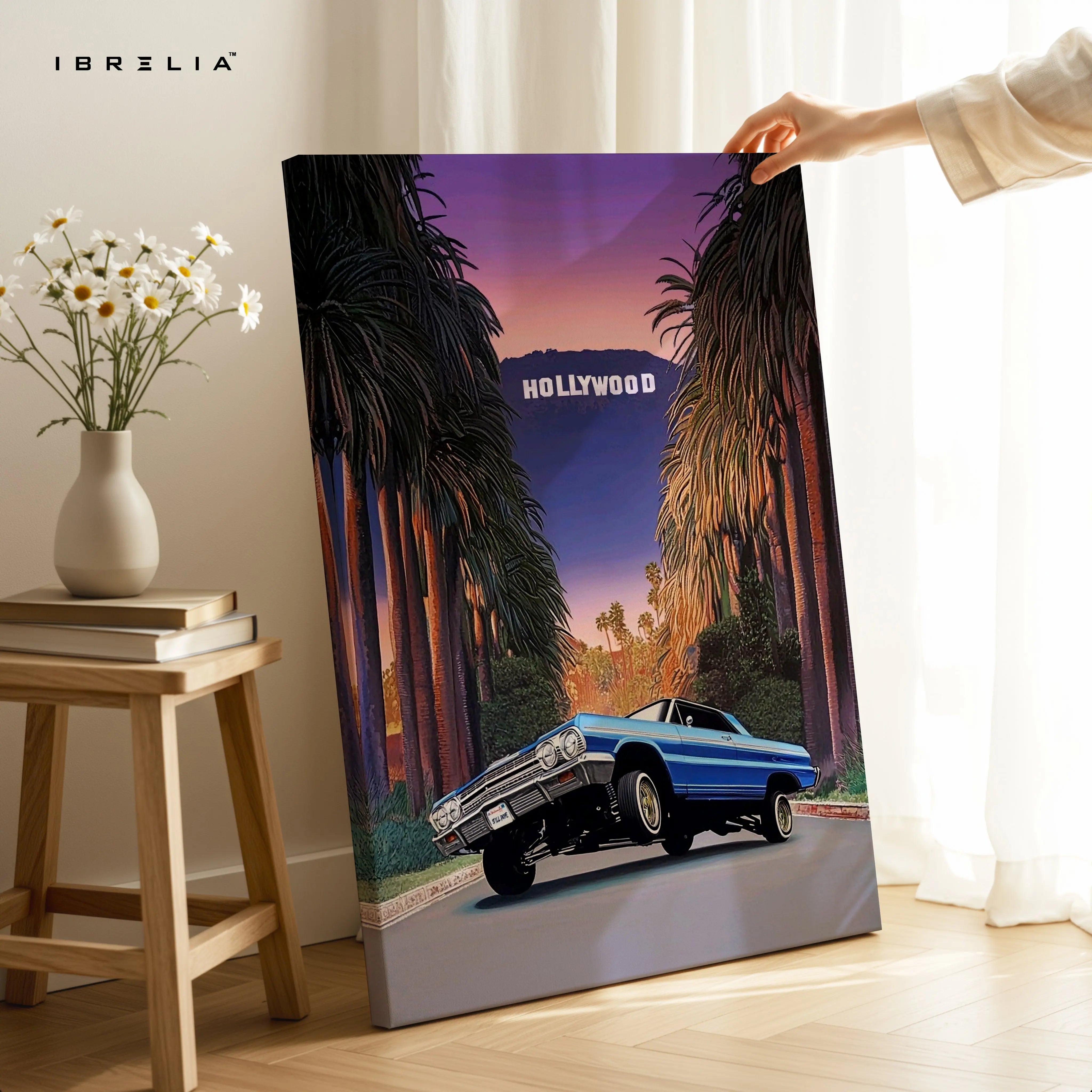 Hollywood Boulevard Lowrider – West Coast Classic Car Art | 4K Ultra Wrap Frame Wall Art in Pakistan | IBRELIA™ IBRELIA