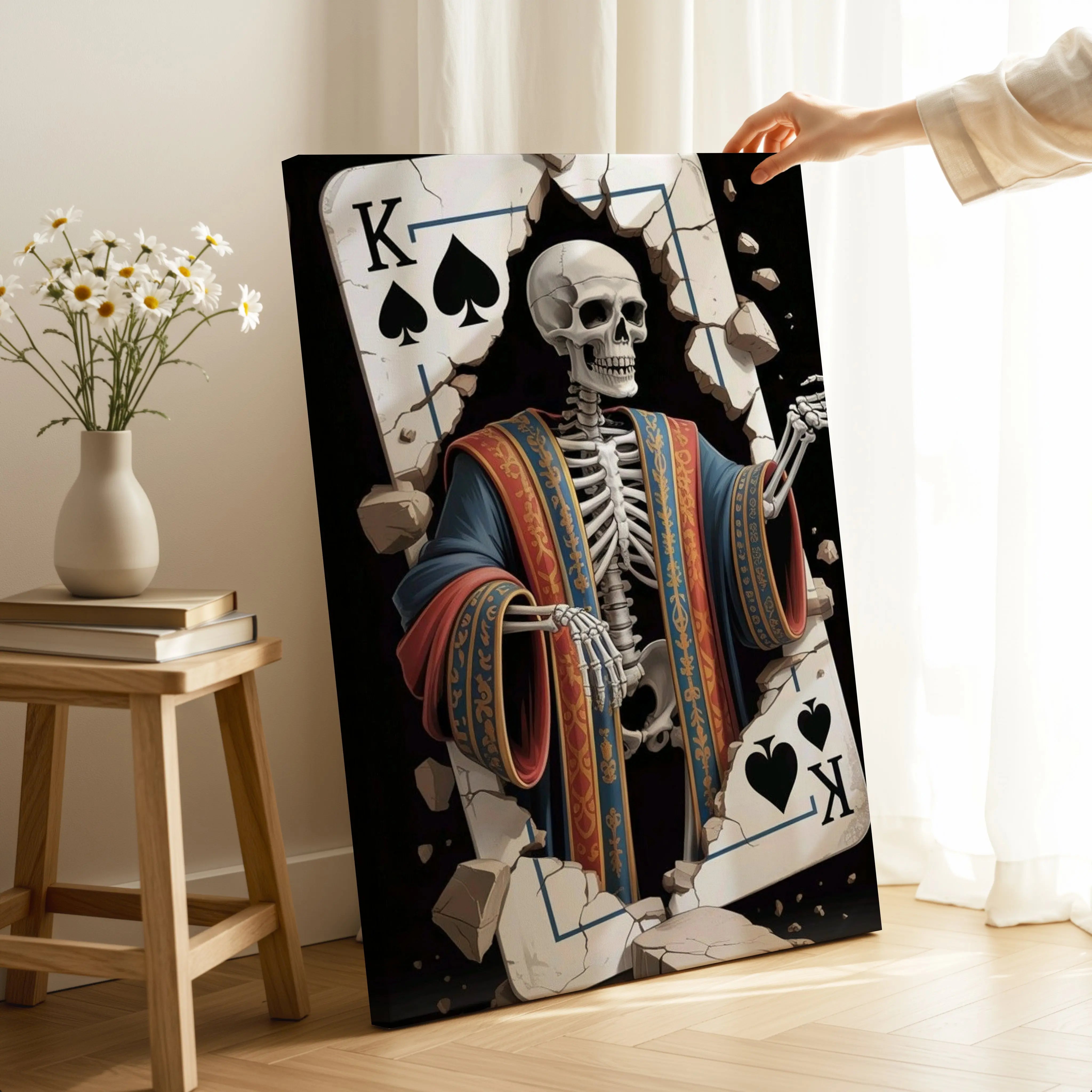 Skeleton King of Spades Art – 4K Ultra Wrap Frame Wall Art in Pakistan | IBRELIA™ IBRELIA