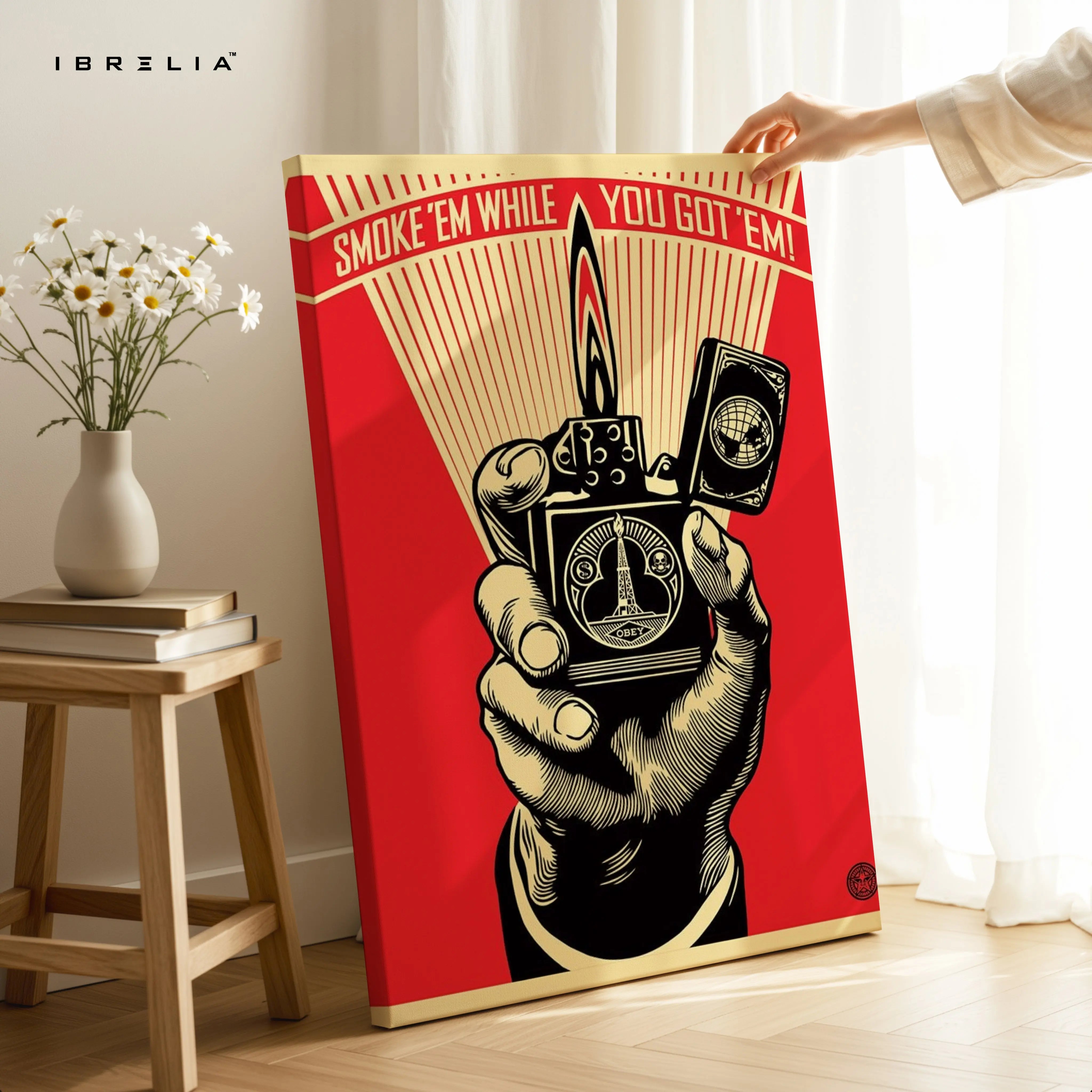 Smoke ’Em While You Got ’Em – Vintage Propaganda Lighter Art | 4K Ultra Wrap Frame Wall Art in Pakistan | IBRELIA™ IBRELIA