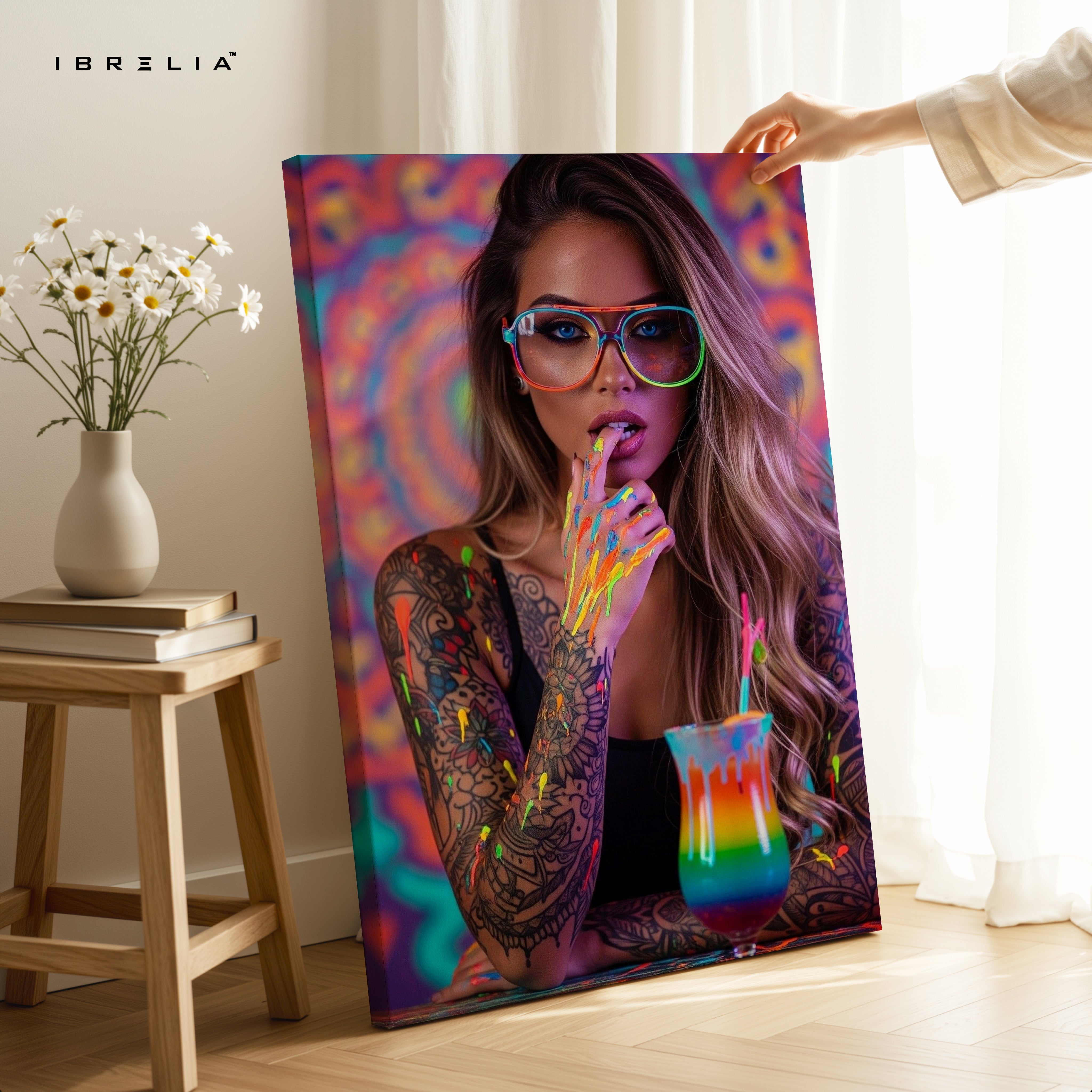 Neon Pop Street Girl Art – 4K Ultra Wrap Frame Wall Art in Pakistan | IBRELIA™