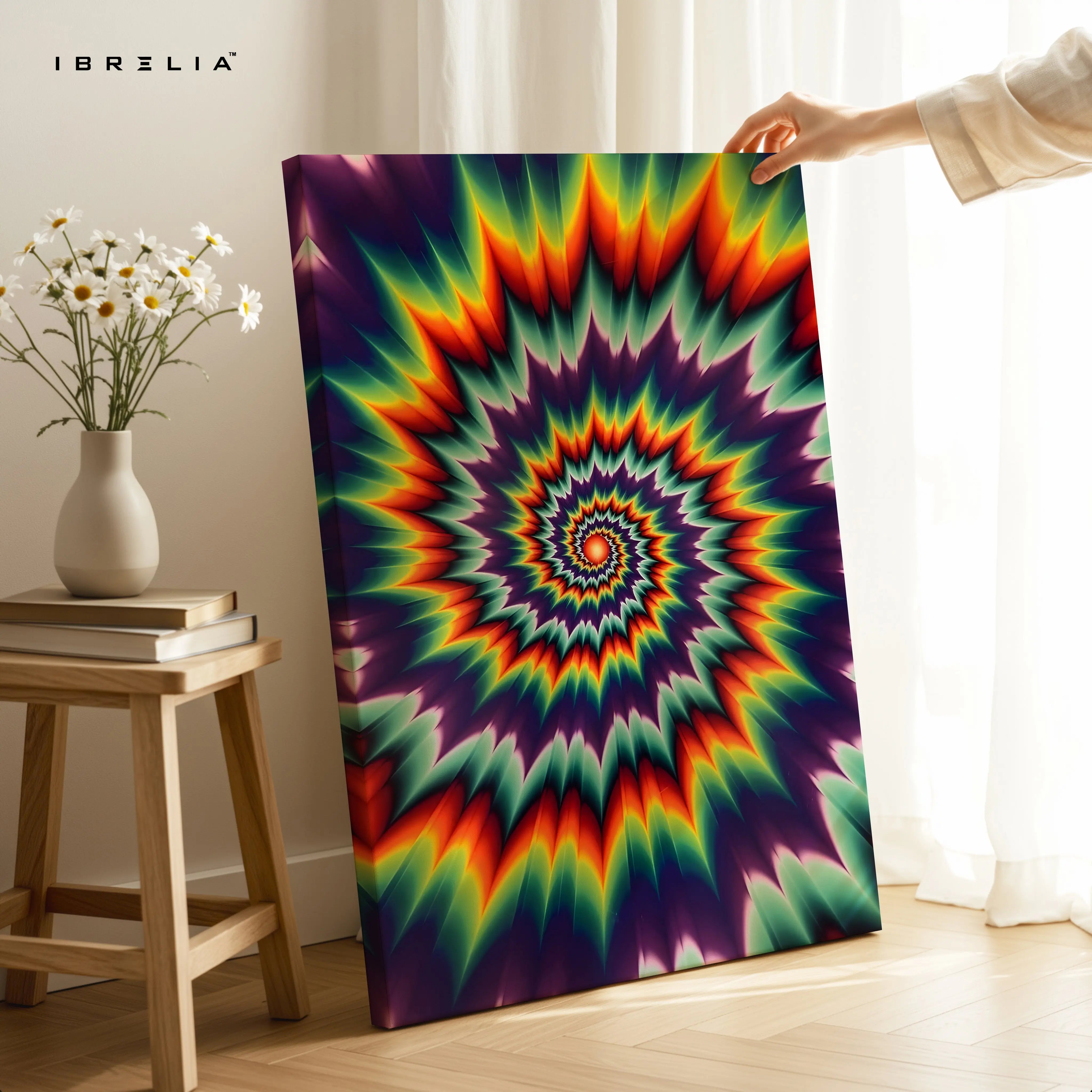 Psychedelic Vortex Spectrum – Abstract 4K Ultra Wrap Frame Wall Art in Pakistan | IBRELIA™ IBRELIA