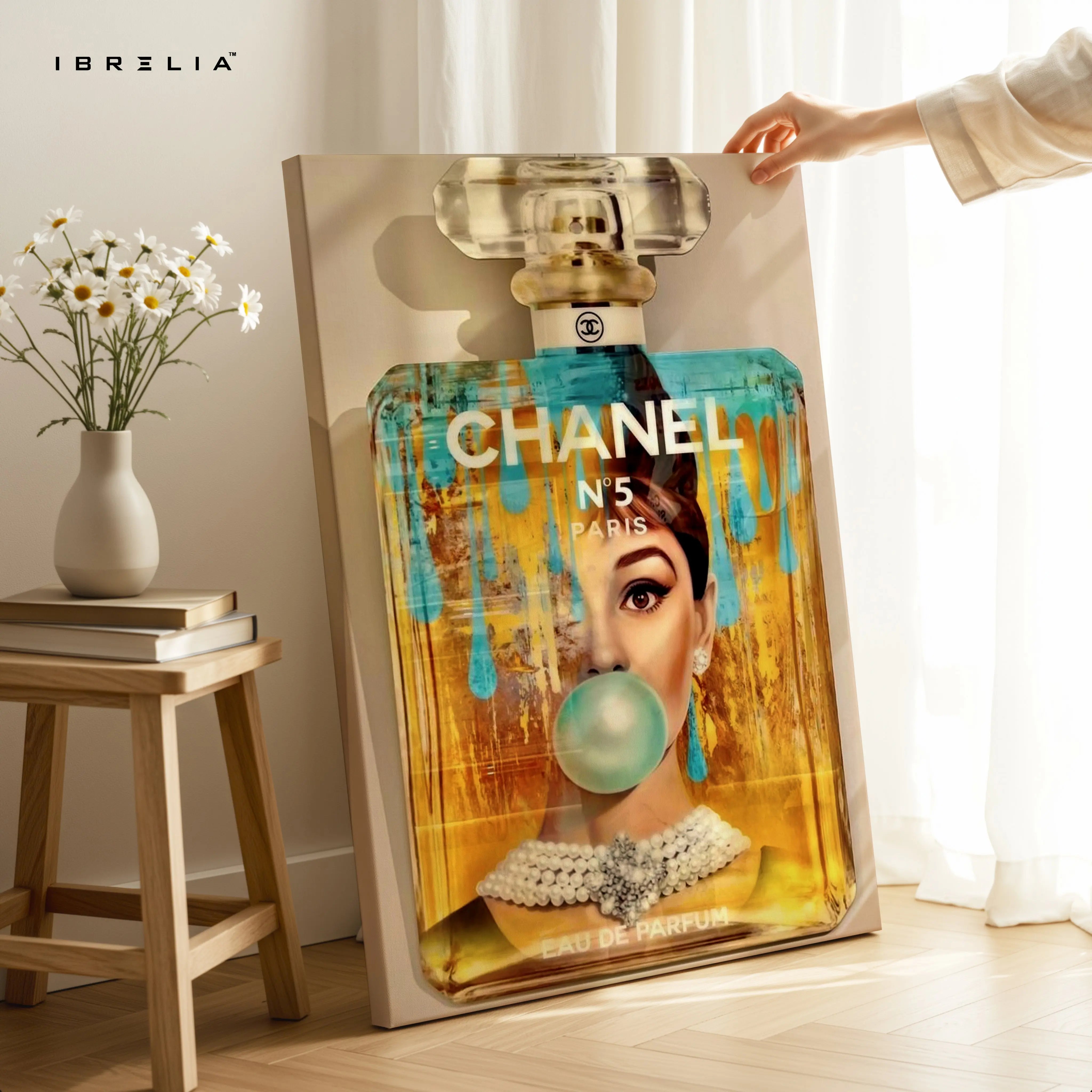 Chanel No.5 Bubble Glam Art – 4K Ultra Wrap Frame Wall Art in Pakistan | IBRELIA™ IBRELIA