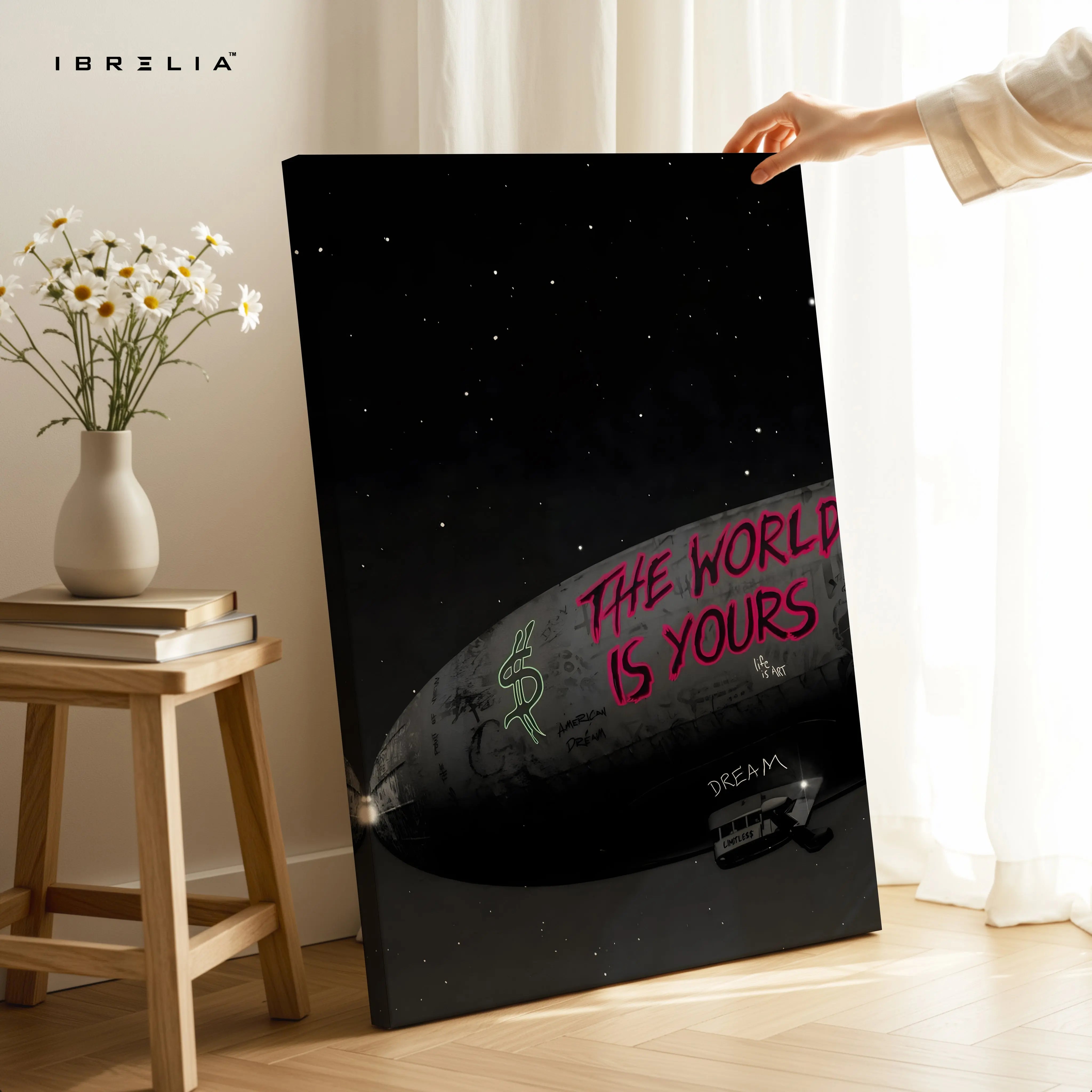 The World Is Yours Graffiti Dream Art – 4K Ultra Wrap Frame Wall Art in Pakistan | IBRELIA™ IBRELIA