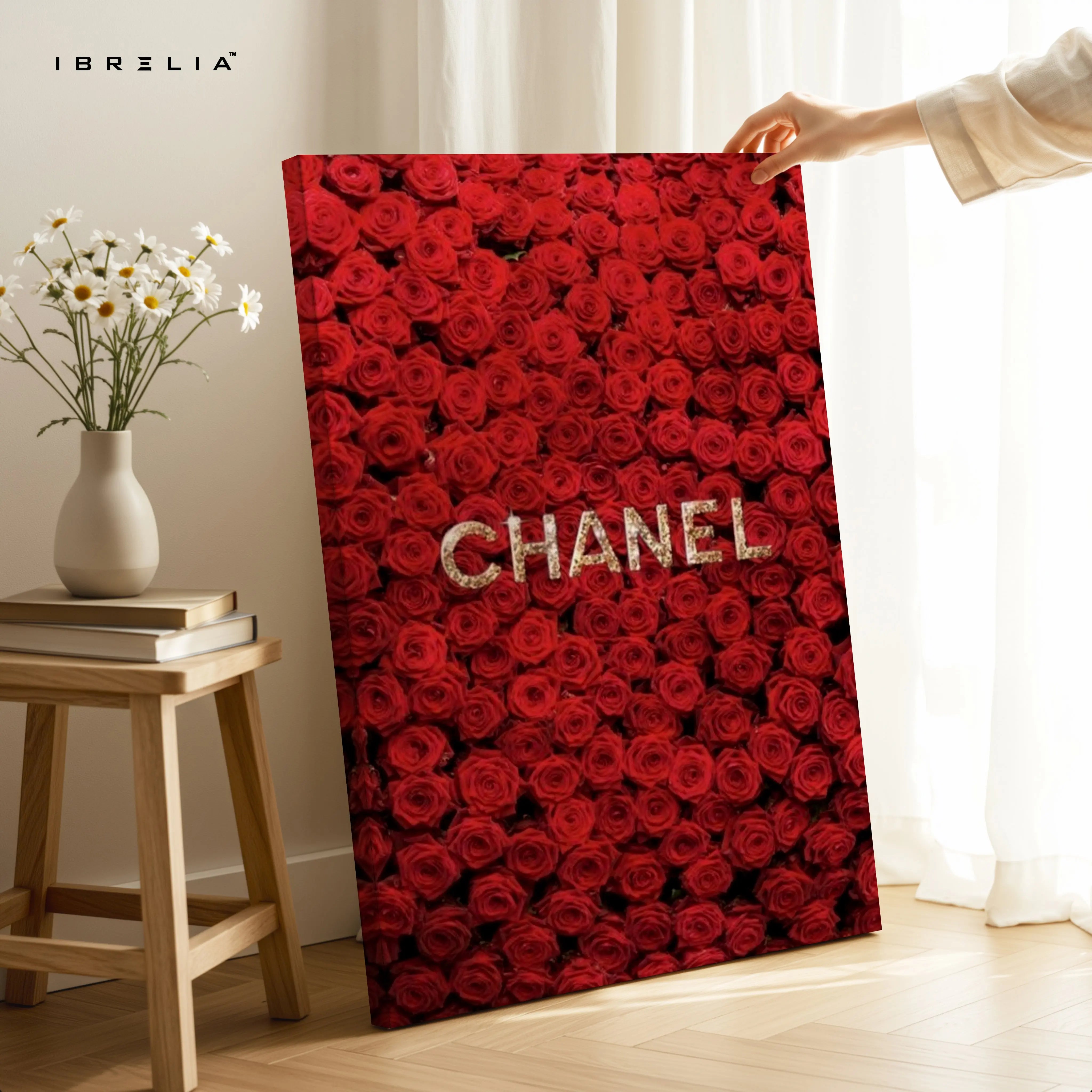 Red Rose Couture Pattern Art – Luxury Designer-Inspired Floral Wall Art | 4K Ultra Wrap Frame Wall Art in Pakistan | IBRELIA™ IBRELIA