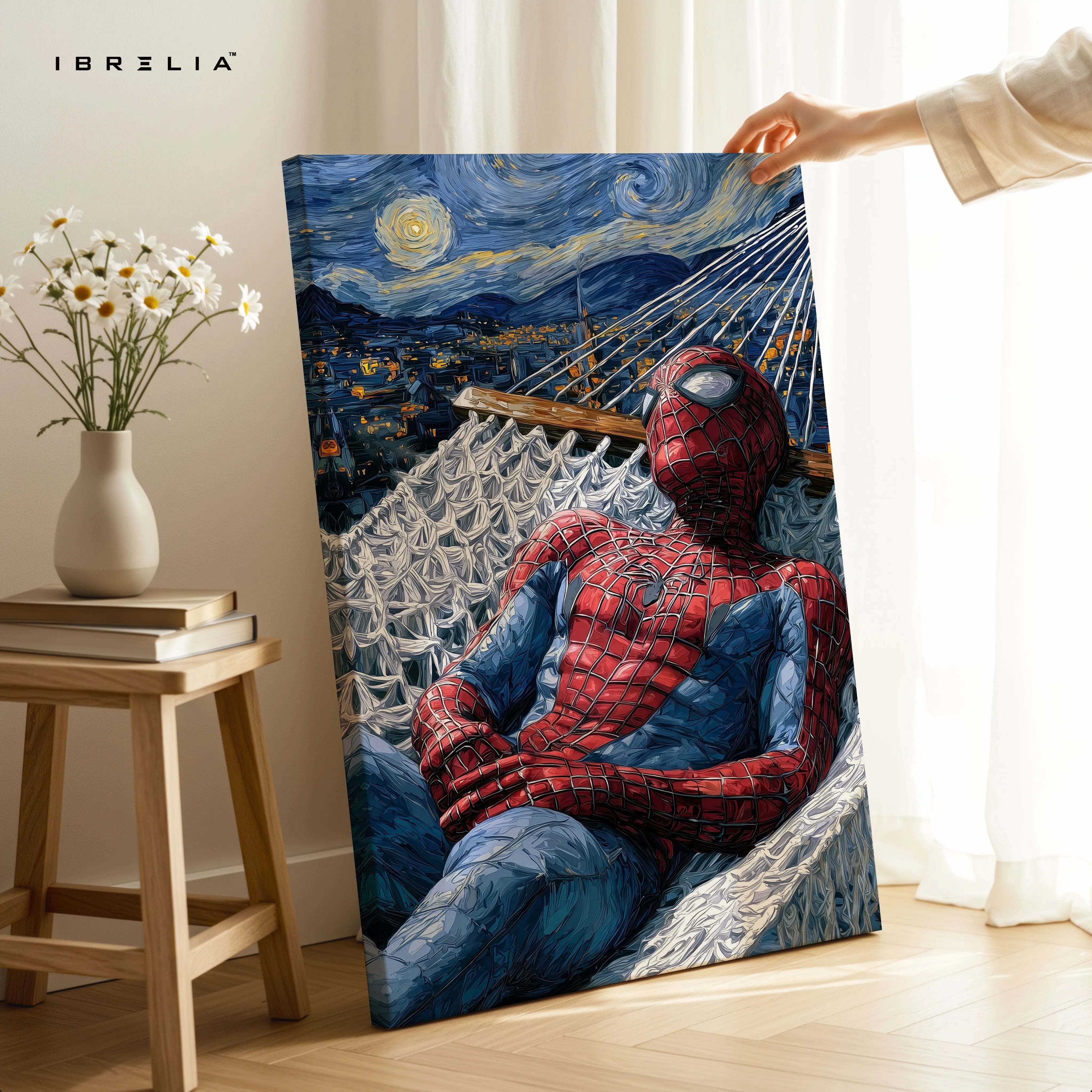 Spider-Man Starry Night Fusion Art – 4K Ultra Wrap Frame Wall Art in Pakistan | IBRELIA™ IBRELIA