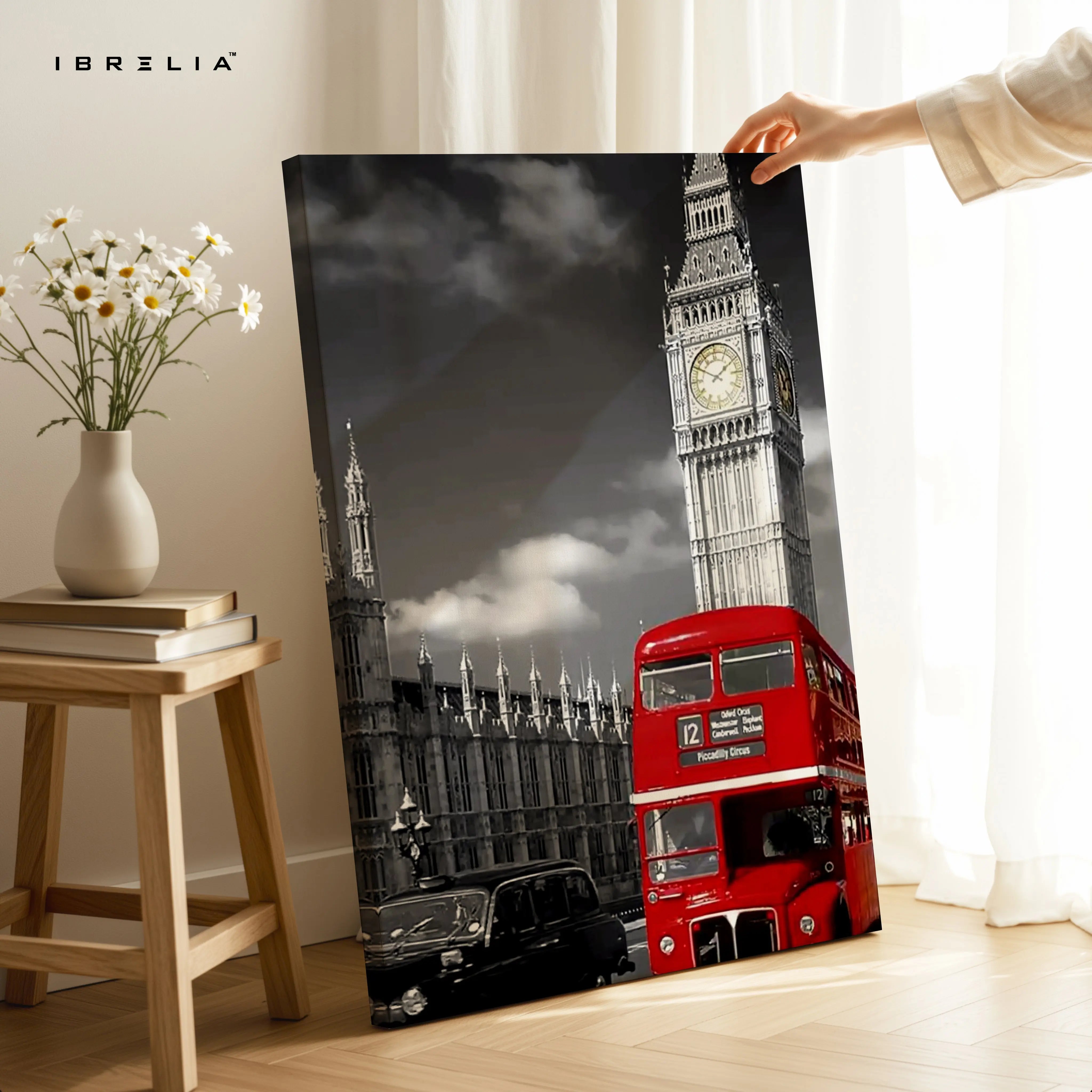 London Red Bus Big Ben Art – 4K Ultra Wrap Frame Wall Art in Pakistan | IBRELIA™ IBRELIA