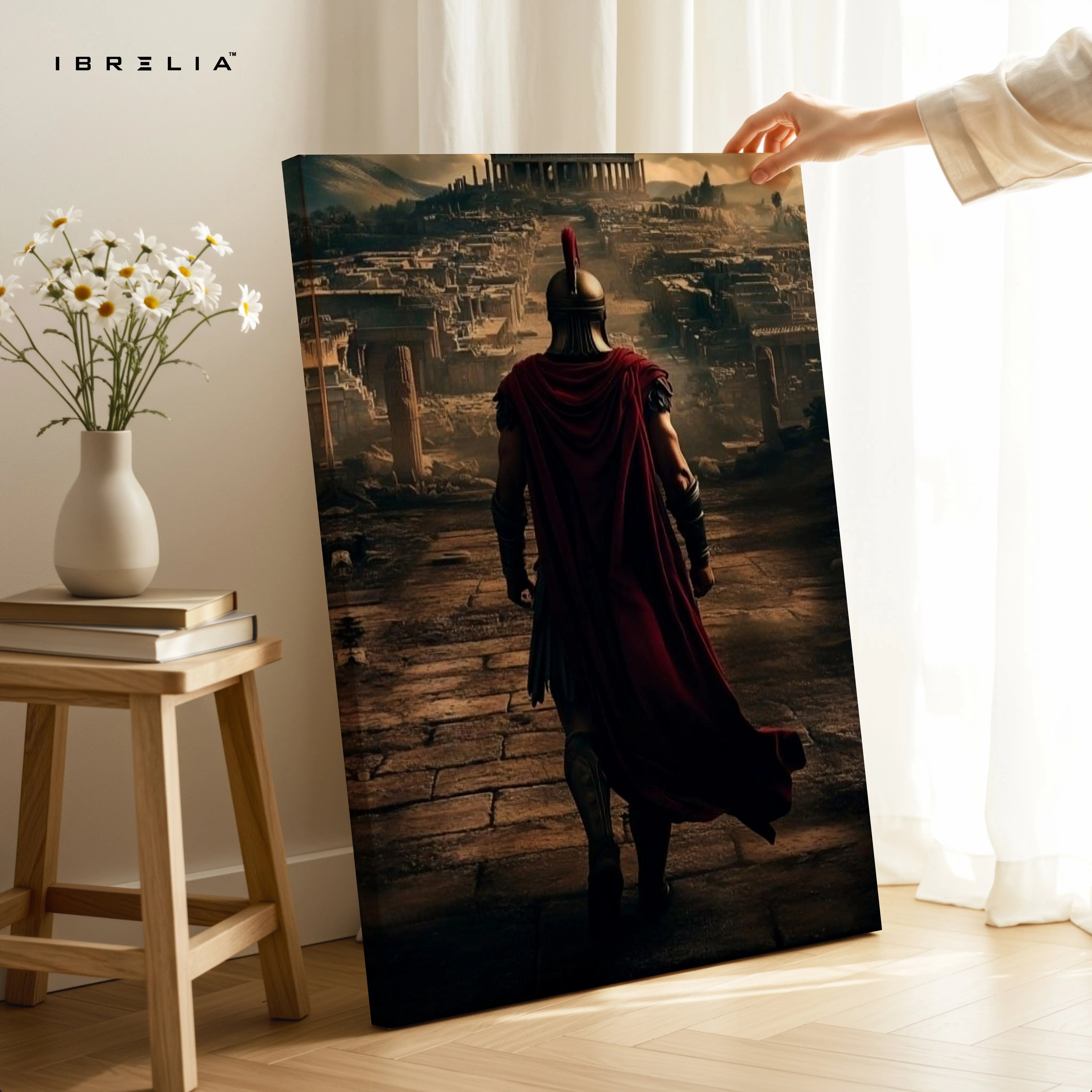 Spartan Ascension Art – Dark Cinematic Roman Warrior Wall Art | 4K Ultra Wrap Frame Wall Art in Pakistan | IBRELIA™ IBRELIA