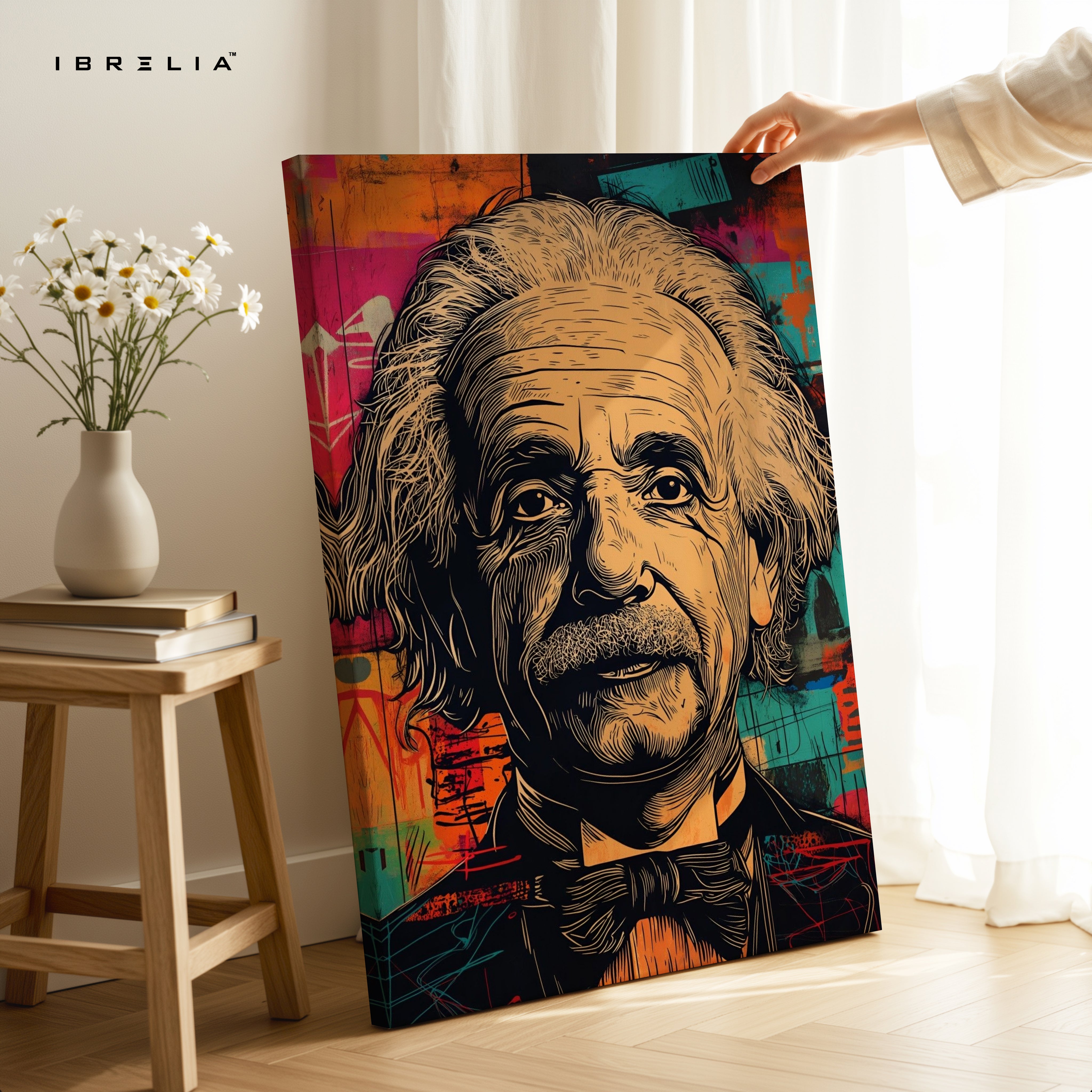 Albert Einstein Pop Art Portrait – 4K Ultra Wrap Frame Wall Art in Pakistan | IBRELIA™