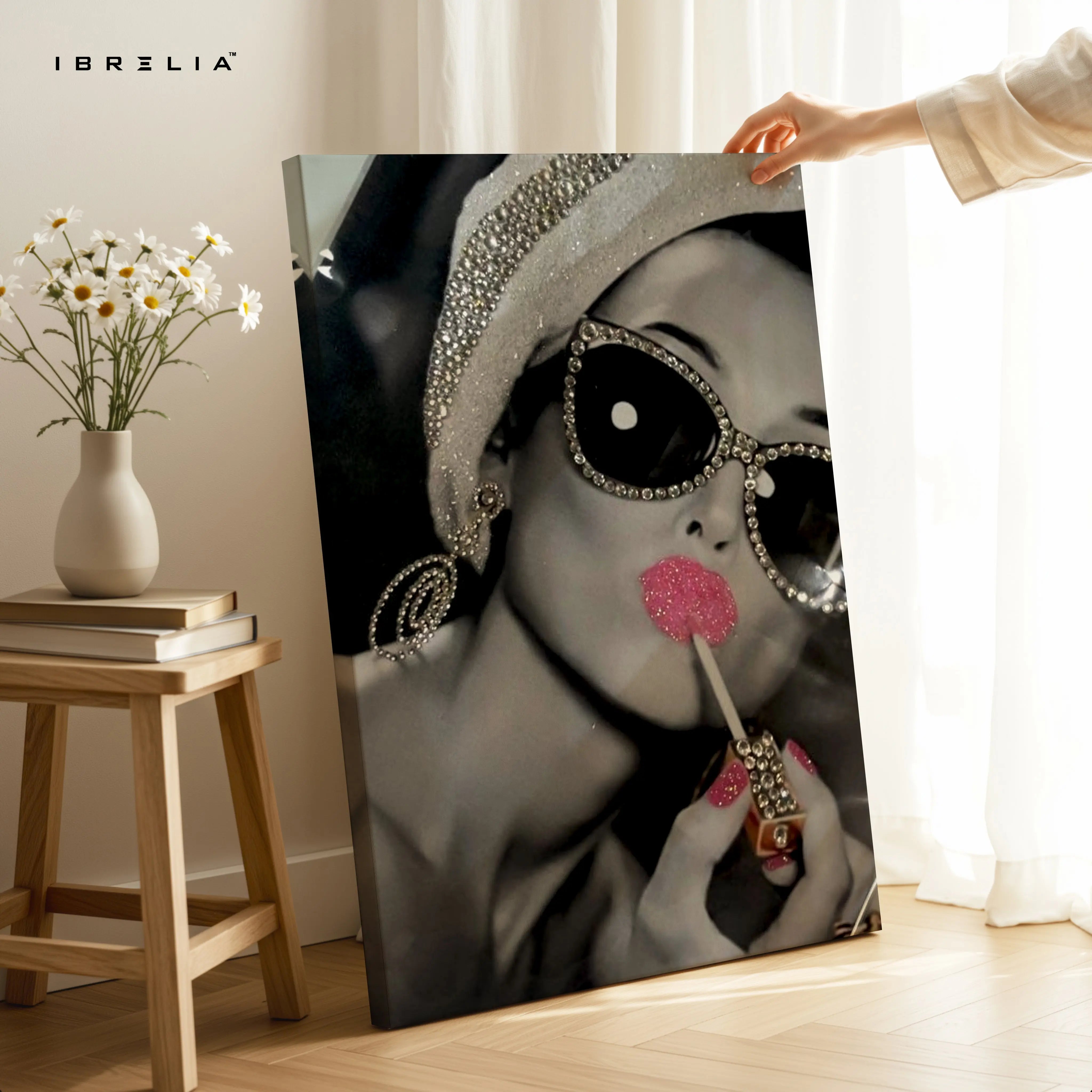 Glam Noir Lipstick Muse Art – 4K Ultra Wrap Frame Wall Art in Pakistan | IBRELIA™ IBRELIA