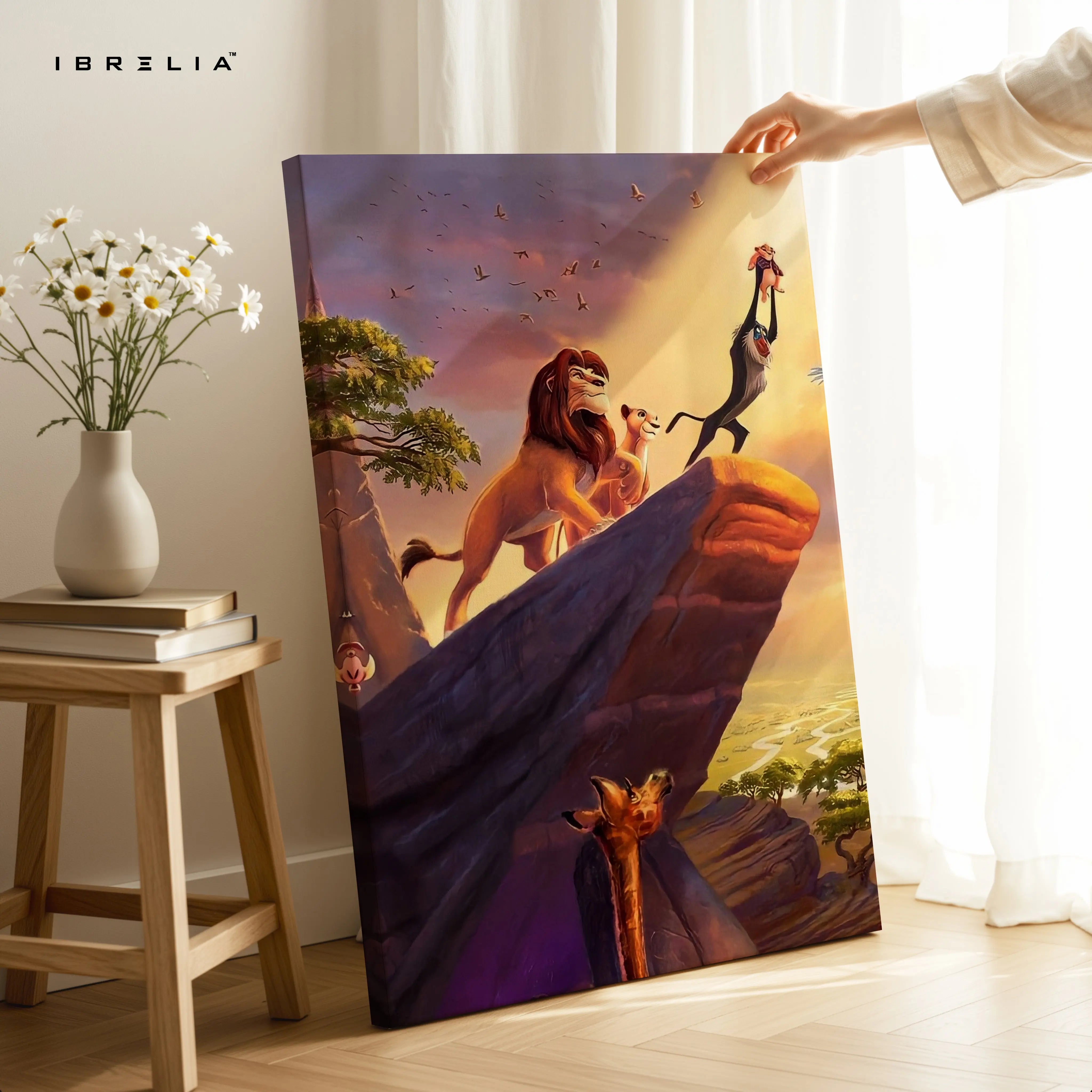 Lion King Pride Rock Wall Art – Iconic Jungle Scene Canvas Frame | Animated Movie Decor Pakistan | IBRELIA™ IBRELIA