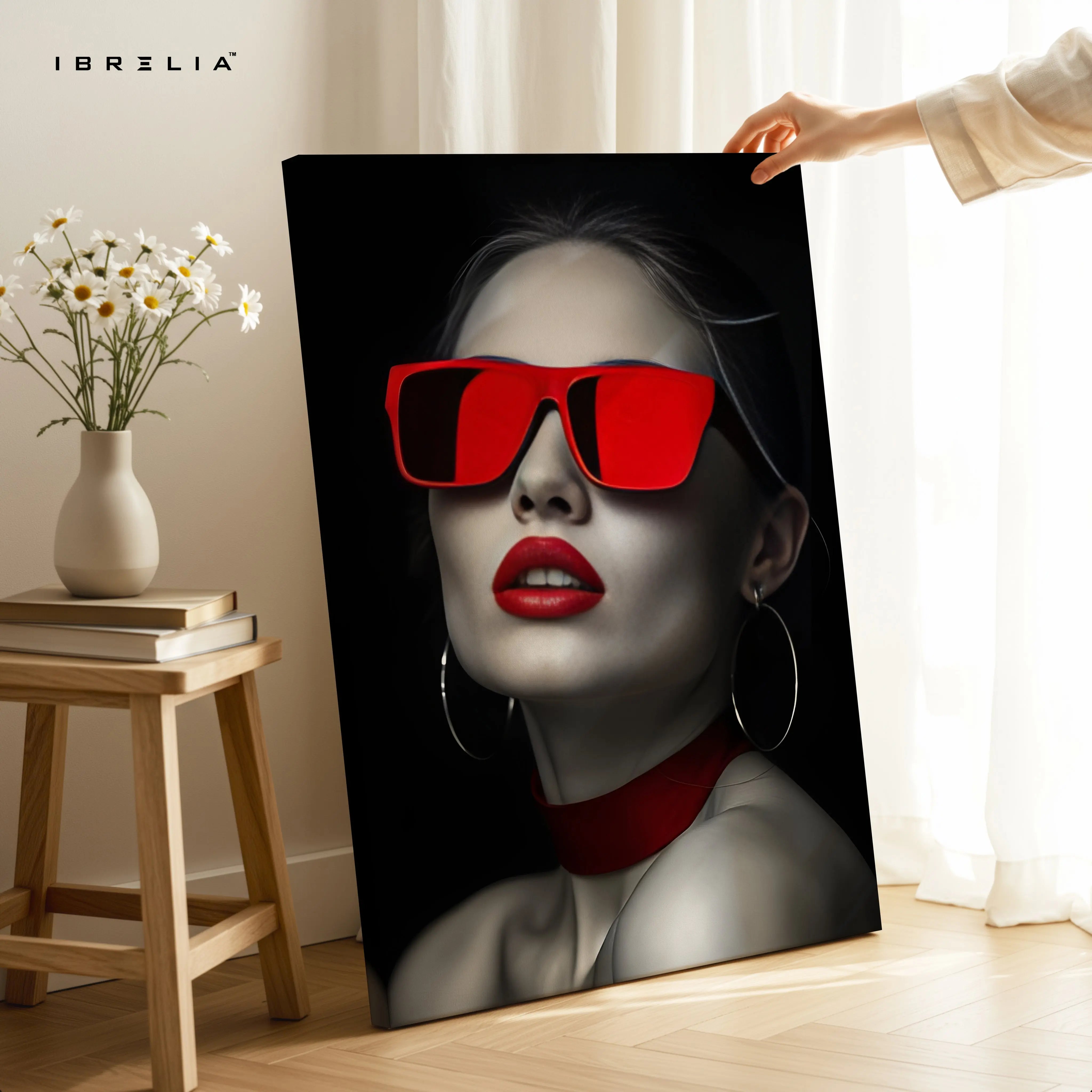 Scarlet Vision Glam Portrait – 4K Ultra Wrap Frame Wall Art in Pakistan | IBRELIA™ IBRELIA