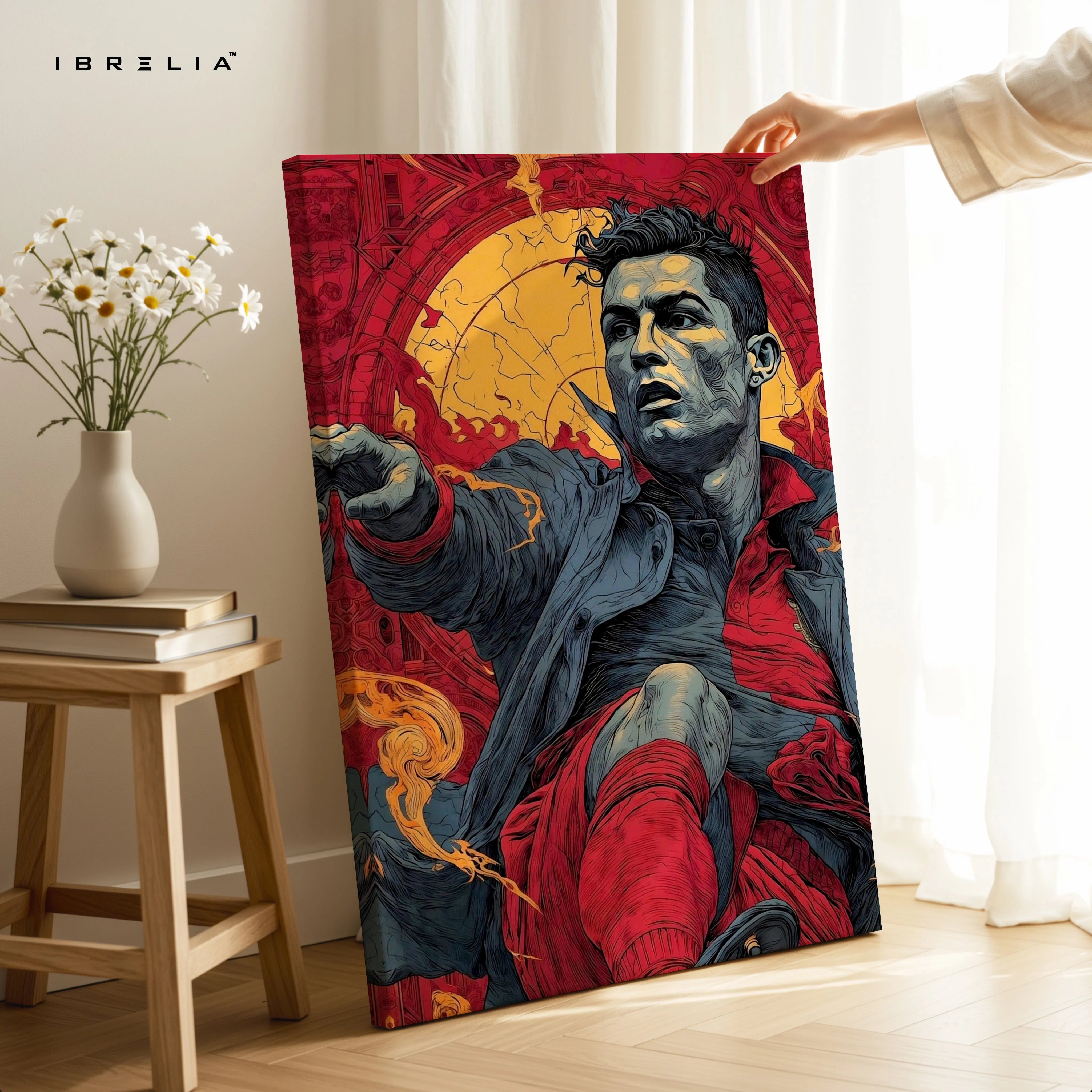 Cristiano Ronaldo Legendary Strike Pop Art – 4K Ultra Wrap Frame Wall Art in Pakistan | IBRELIA™ IBRELIA