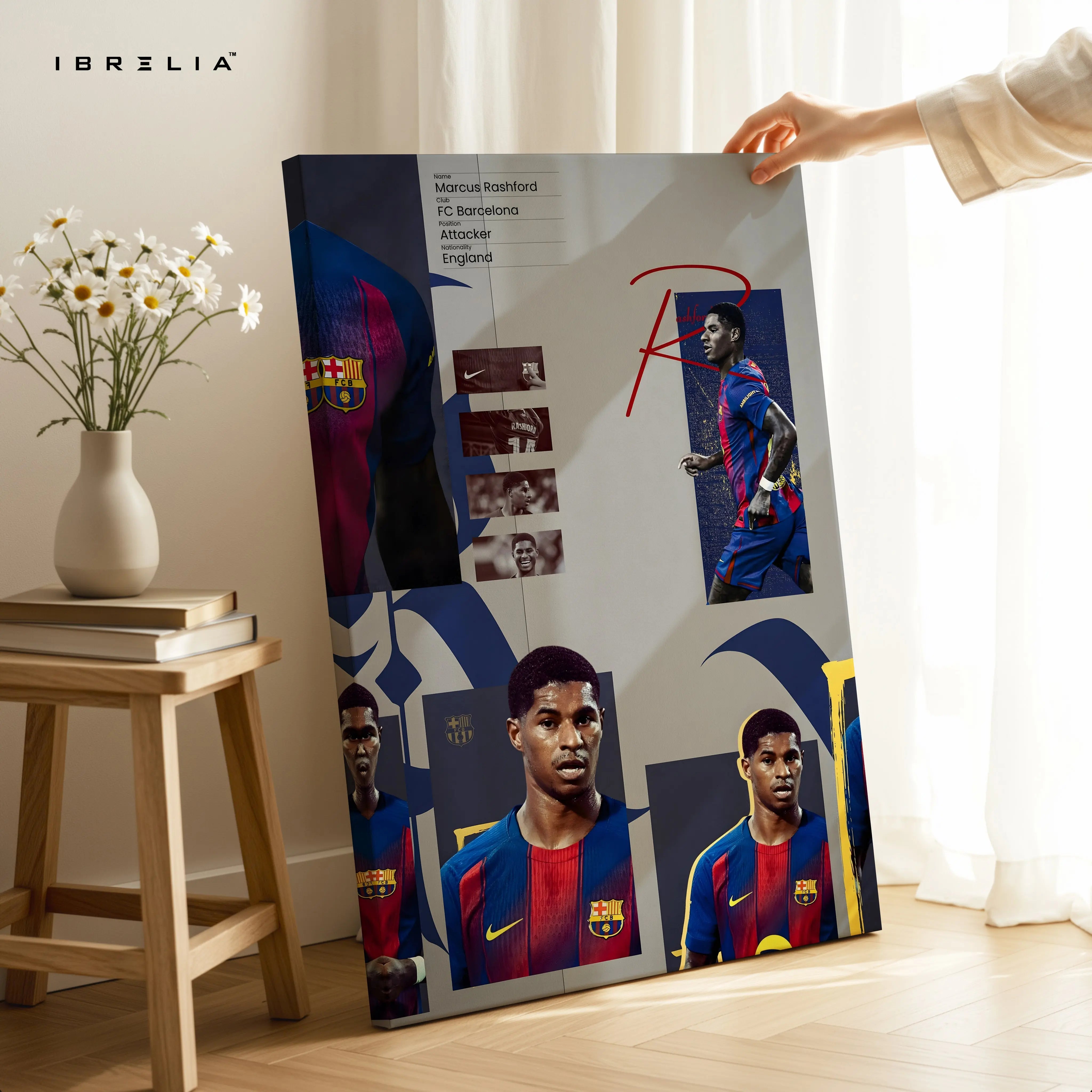 Marcus Rashford FC Barcelona Concept Art – 4K Ultra Wrap Frame Wall Art in Pakistan | IBRELIA™ IBRELIA