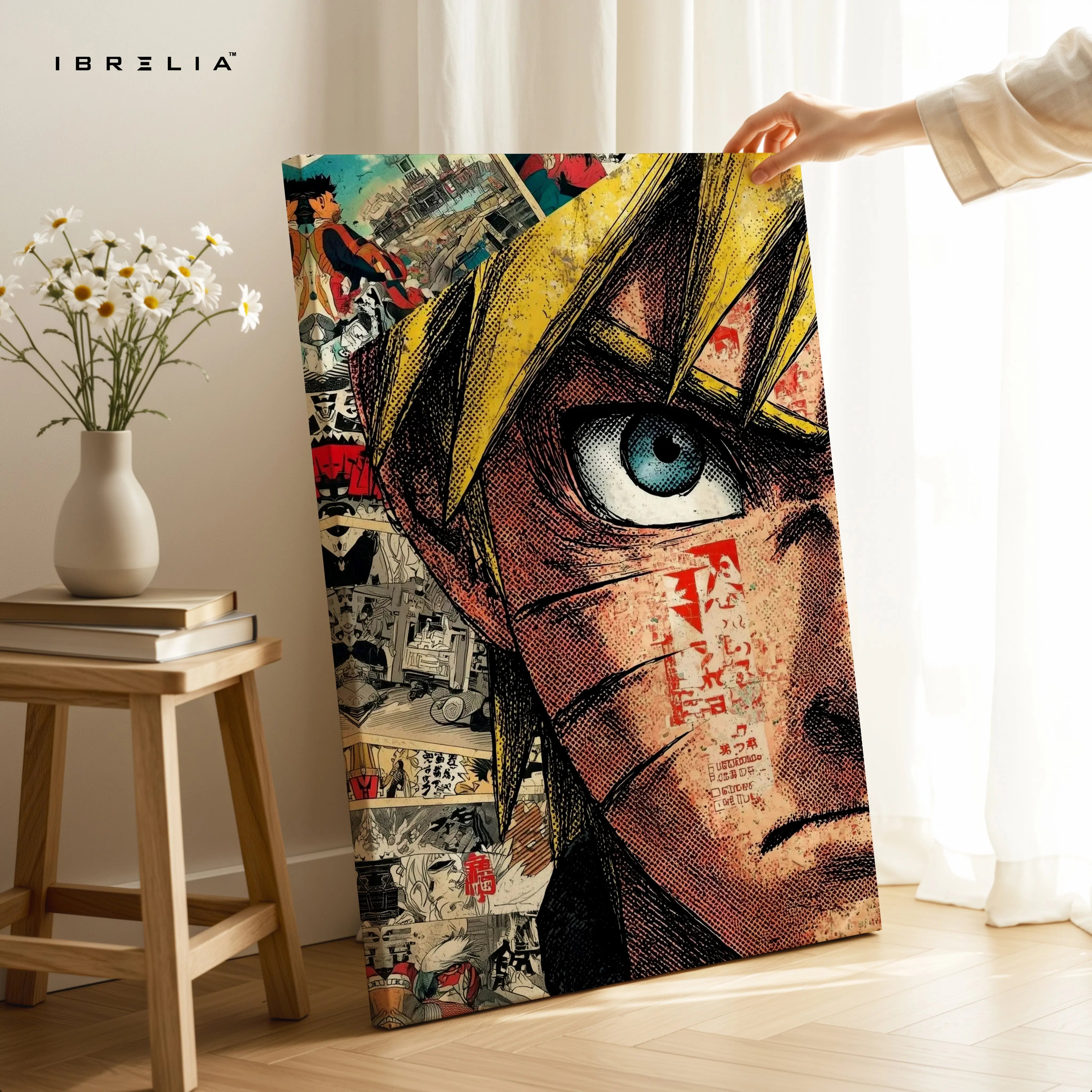 Naruto Manga Eye Wall Art – Anime Canvas Frame | Naruto Uzumaki Poster Pakistan | IBRELIA™ IBRELIA