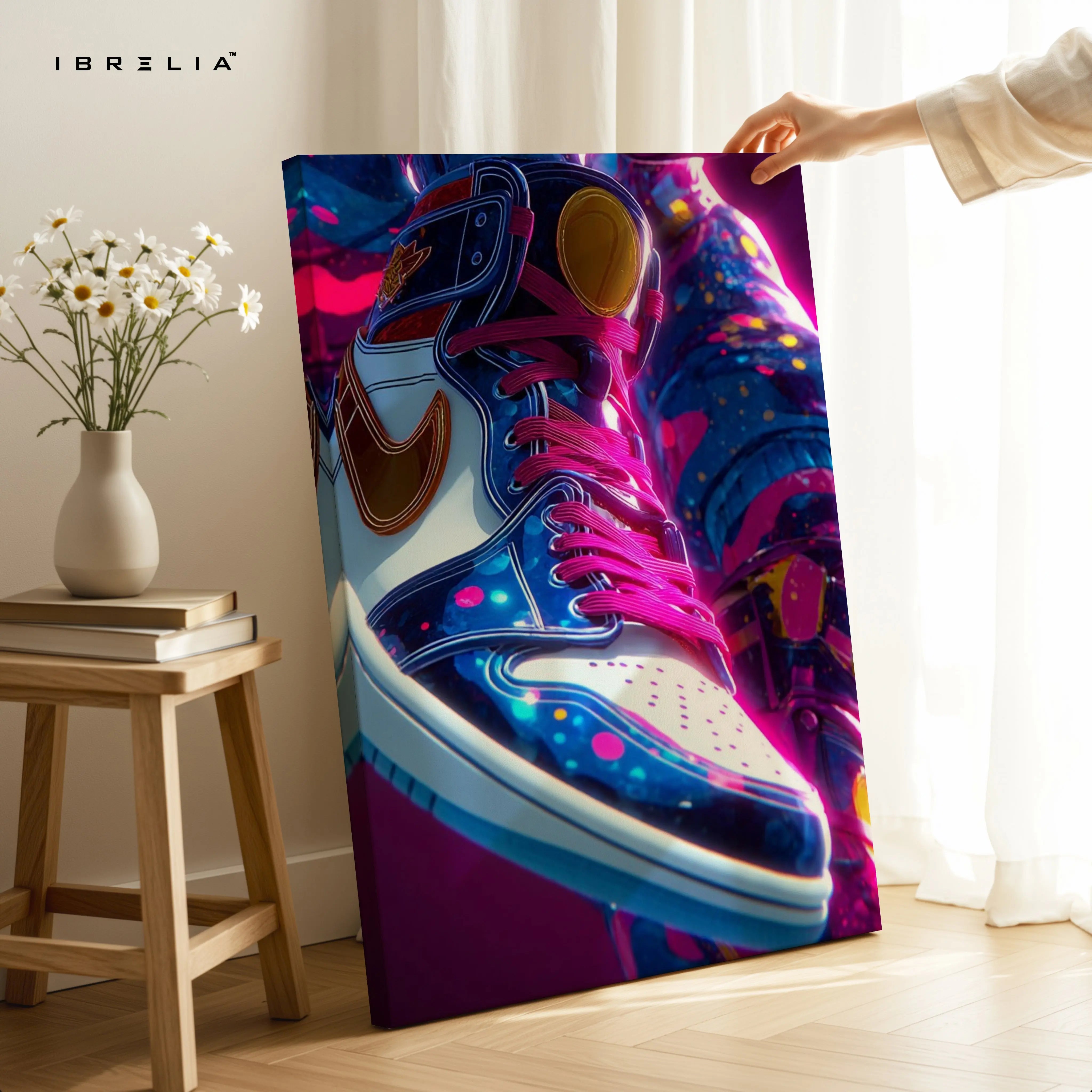Neon Street Sneakers Art – 4K Ultra Wrap Frame Wall Art in Pakistan | IBRELIA™ IBRELIA