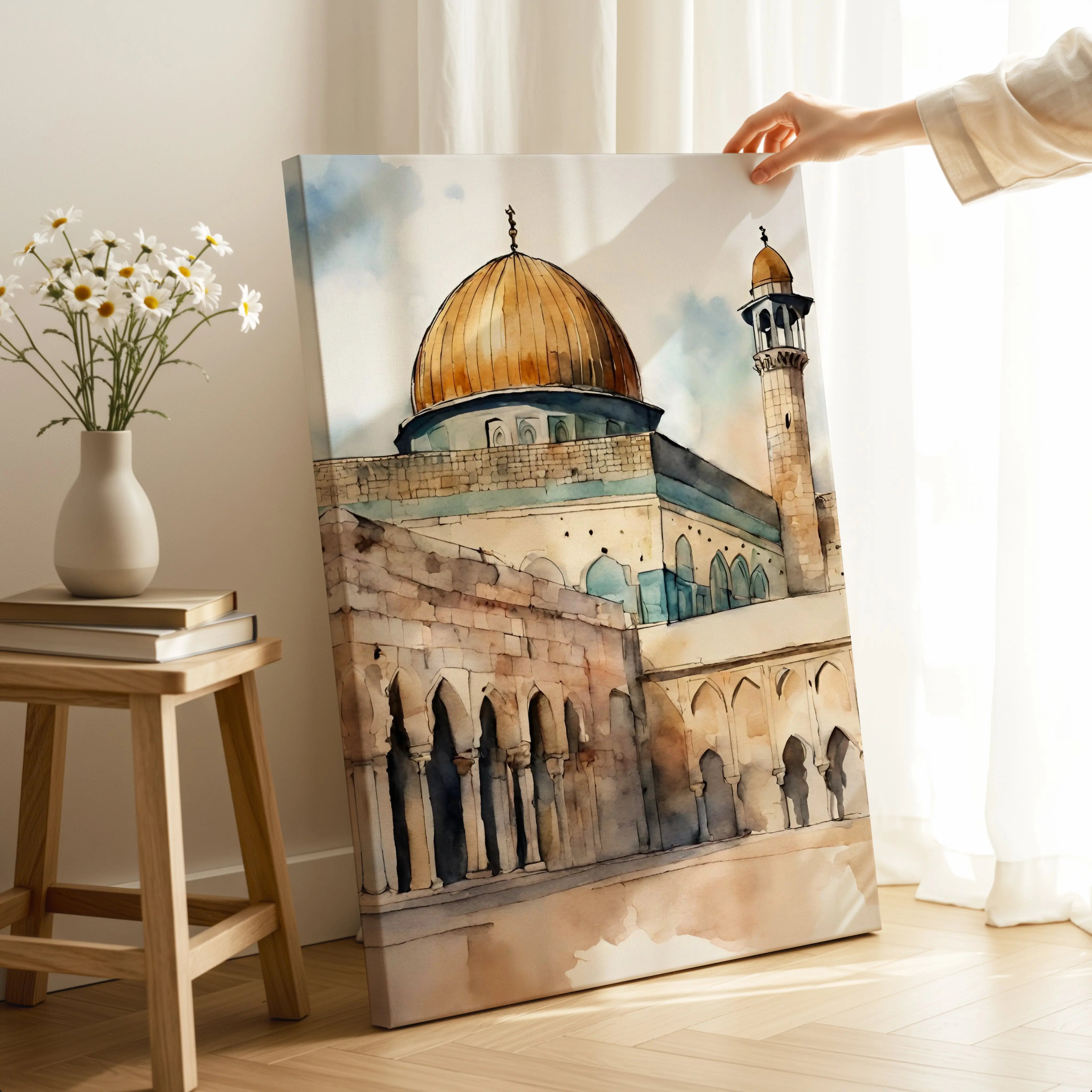 Jerusalem Golden Dome Art | 4K Ultra Wrap Frame Wall Art in Pakistan | IBRELIA™ IBRELIA