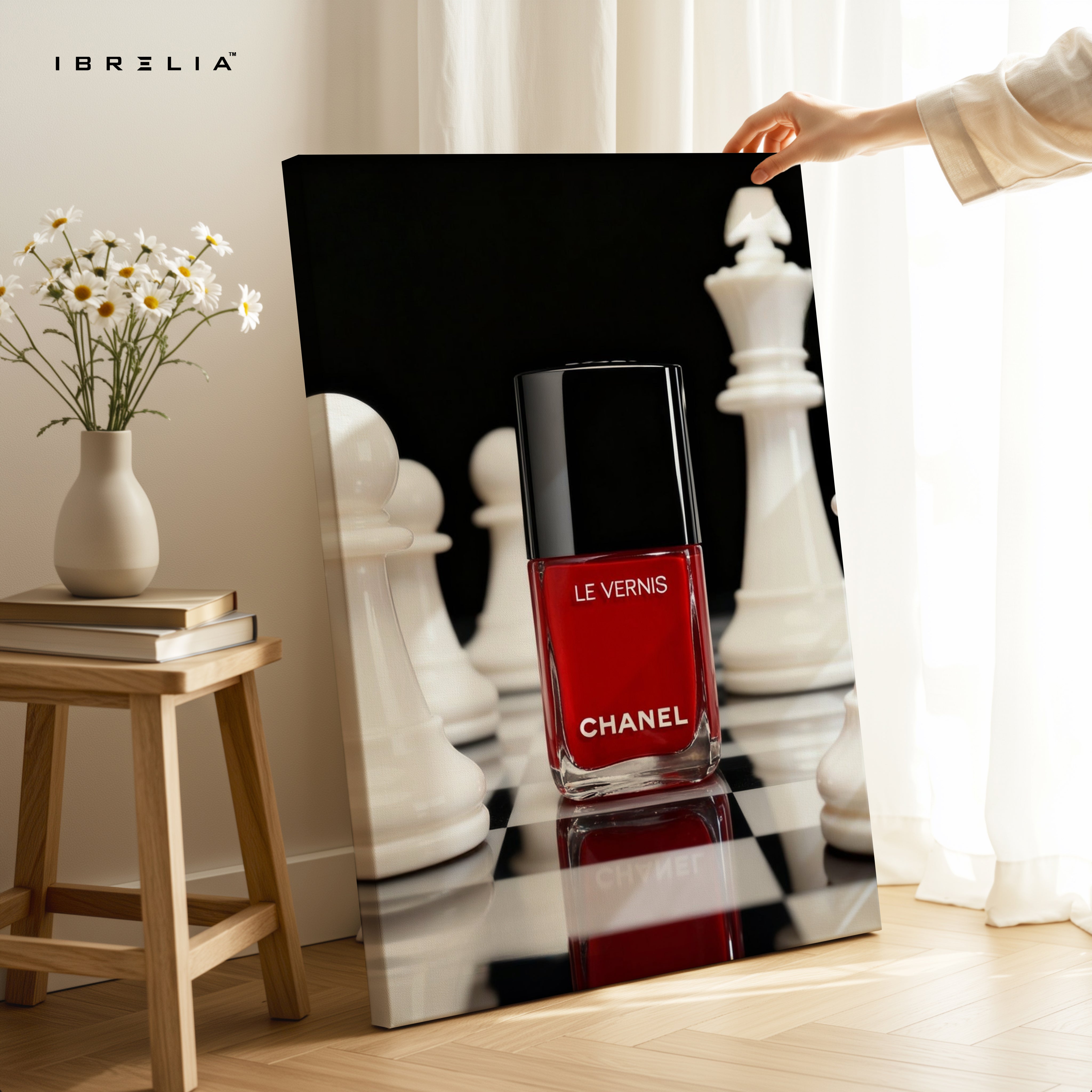 Red Nail Polish Power Chess Art – 4K Ultra Wrap Frame Wall Art in Pakistan | IBRELIA™