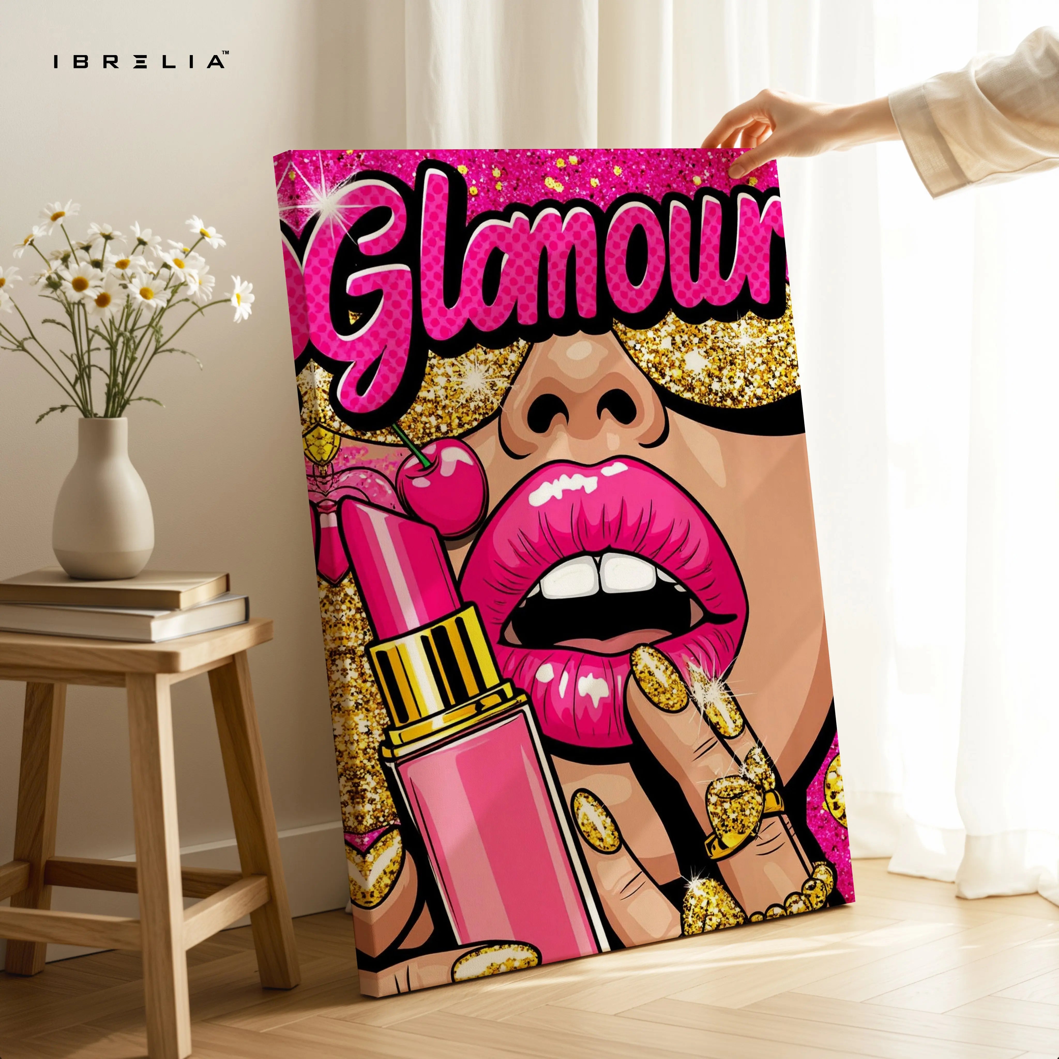 Glamour Pop Lips Art – 4K Ultra Wrap Frame Wall Art in Pakistan | IBRELIA™ IBRELIA