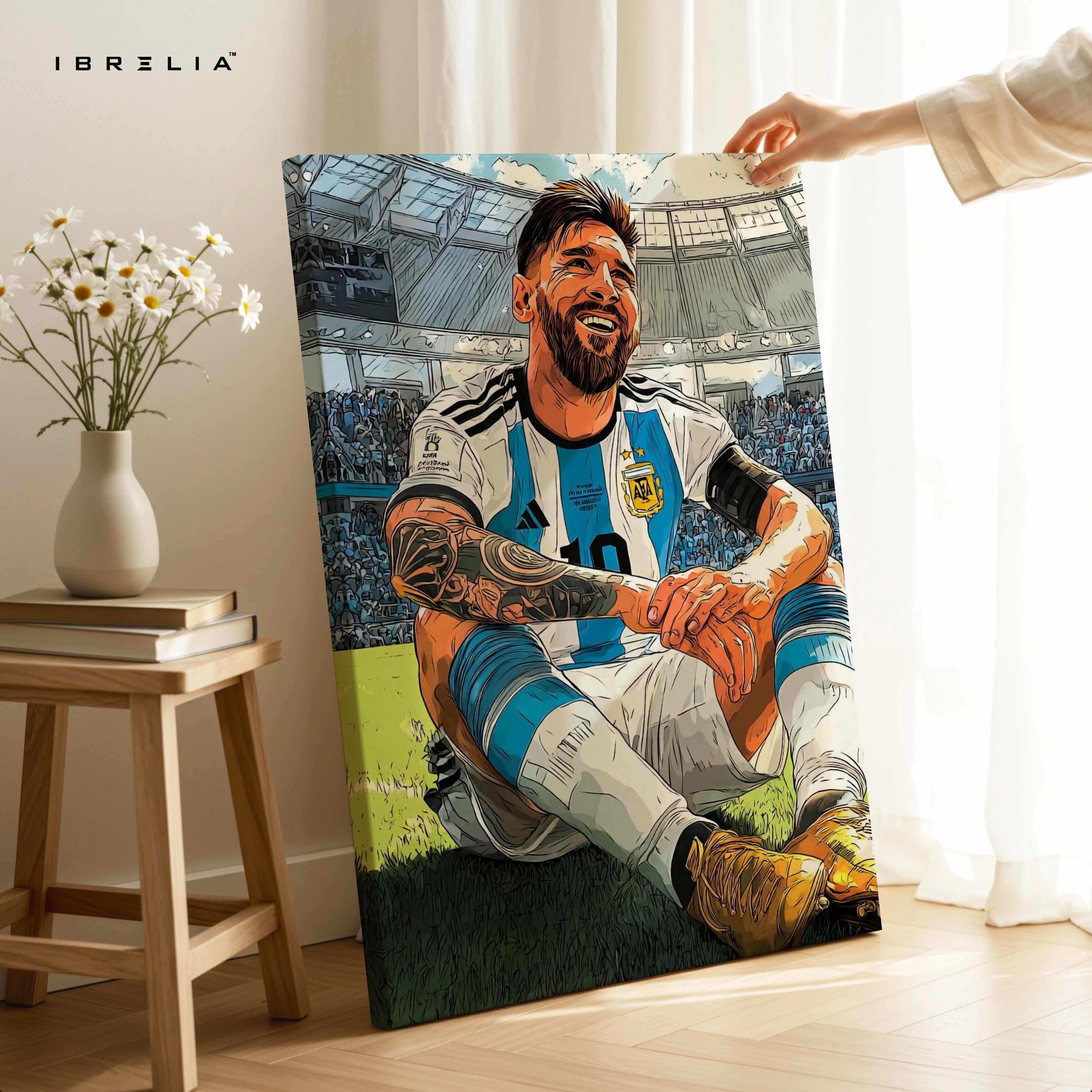 Lionel Messi Argentina Wall Art – World Champion Football Canvas Frame | Soccer Legend Poster Pakistan | IBRELIA™ IBRELIA